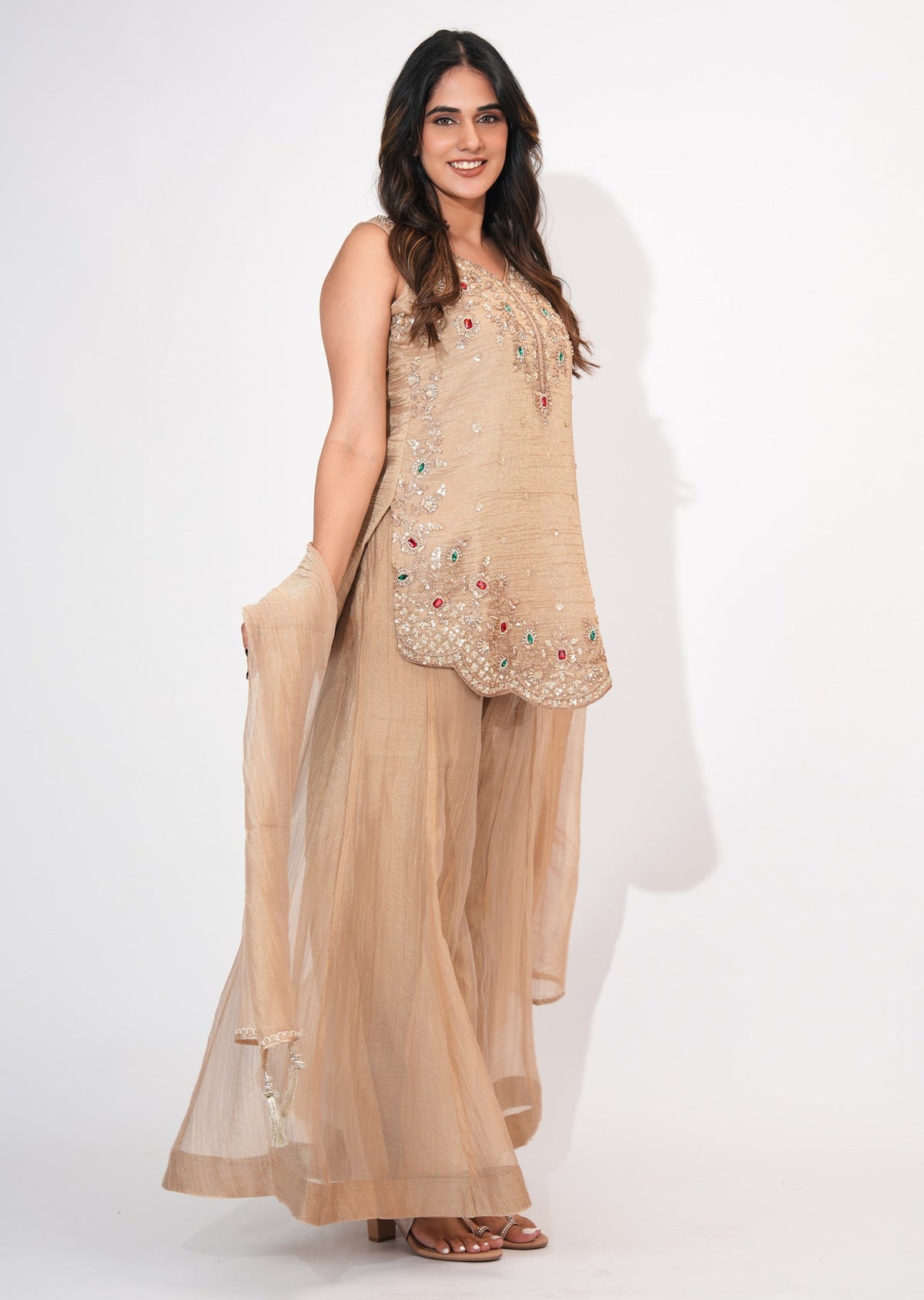 Beige Salsa Sharara Set