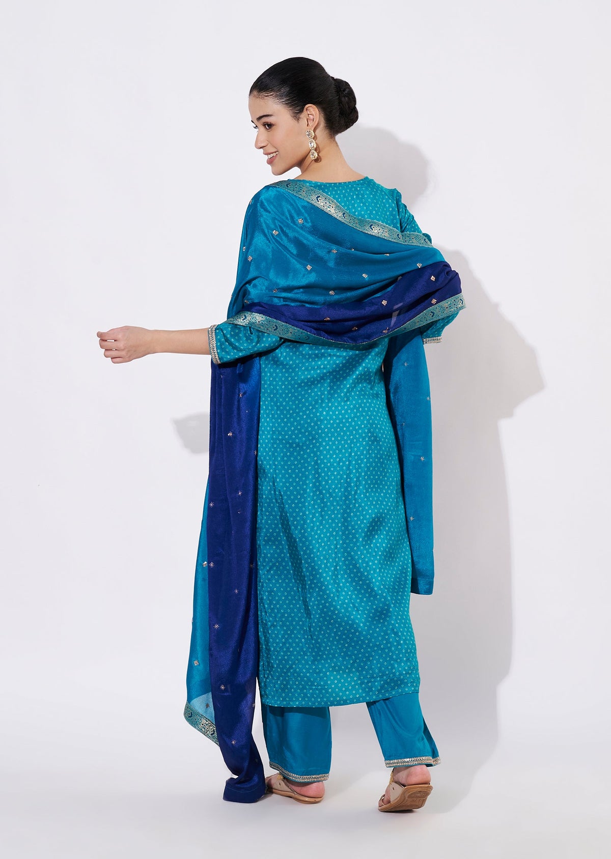 Rama Blue Silk Straight cut suit