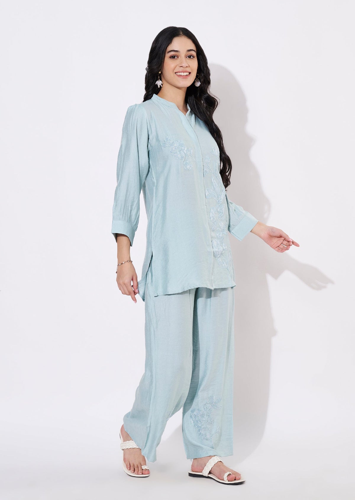 Blue Gold Fusion wear kurti