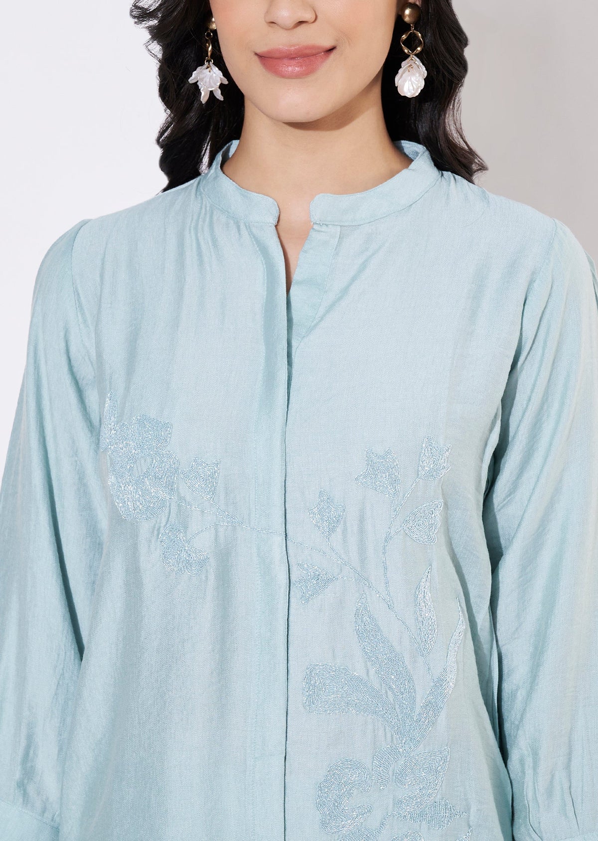 Blue Gold Fusion wear kurti