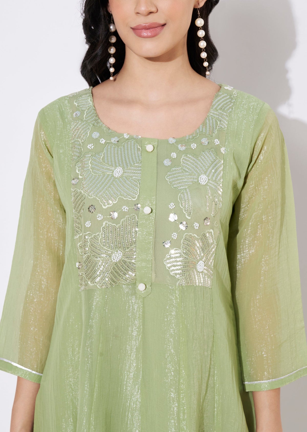 Pista Green Salsa Frock style kurti