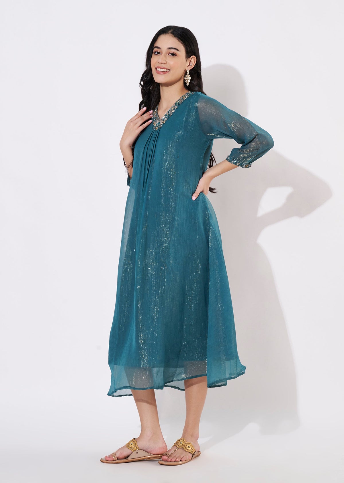 Rama Green Salsa Frock style kurti