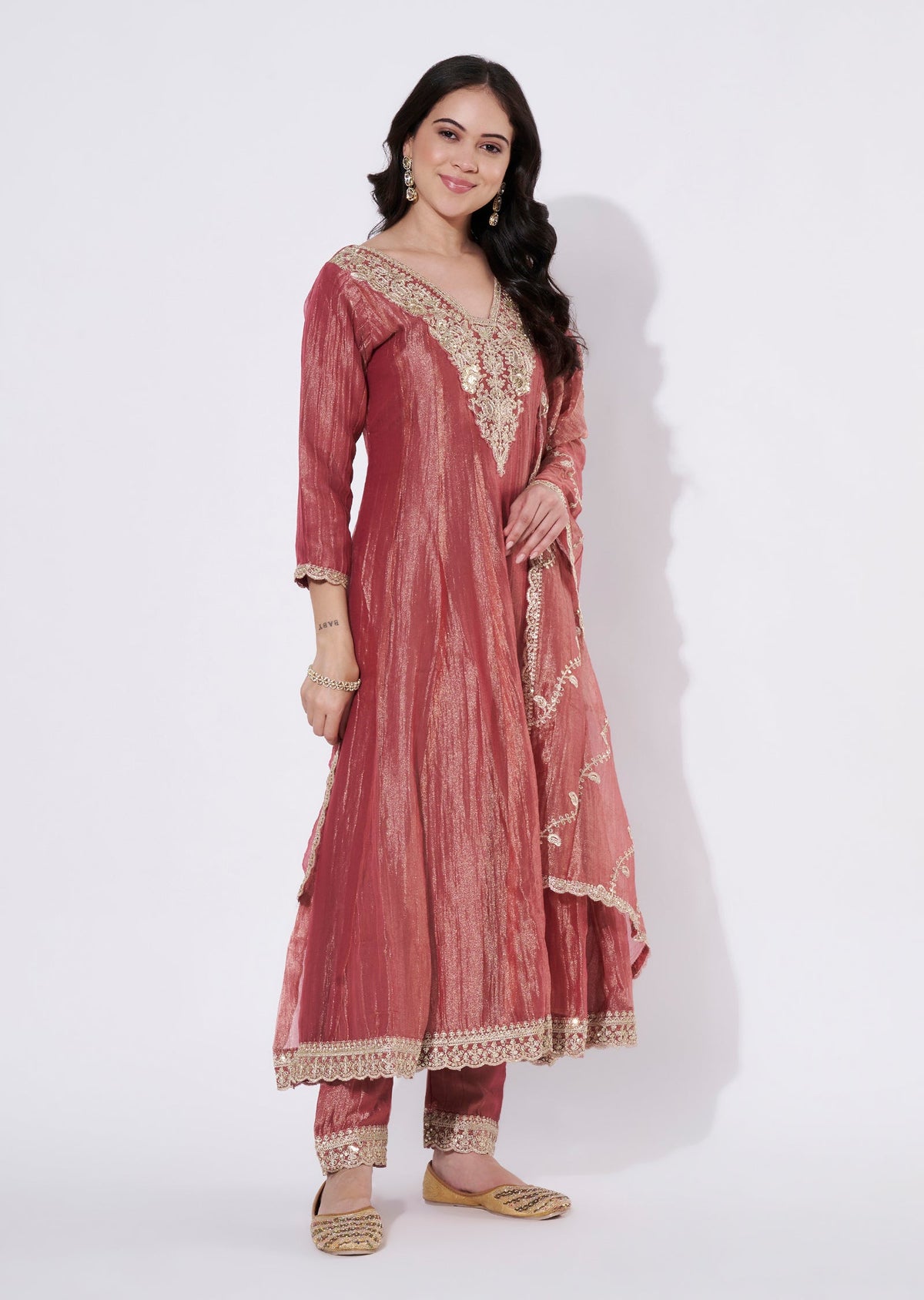 Onion Pink Salsa Anarkali Suit