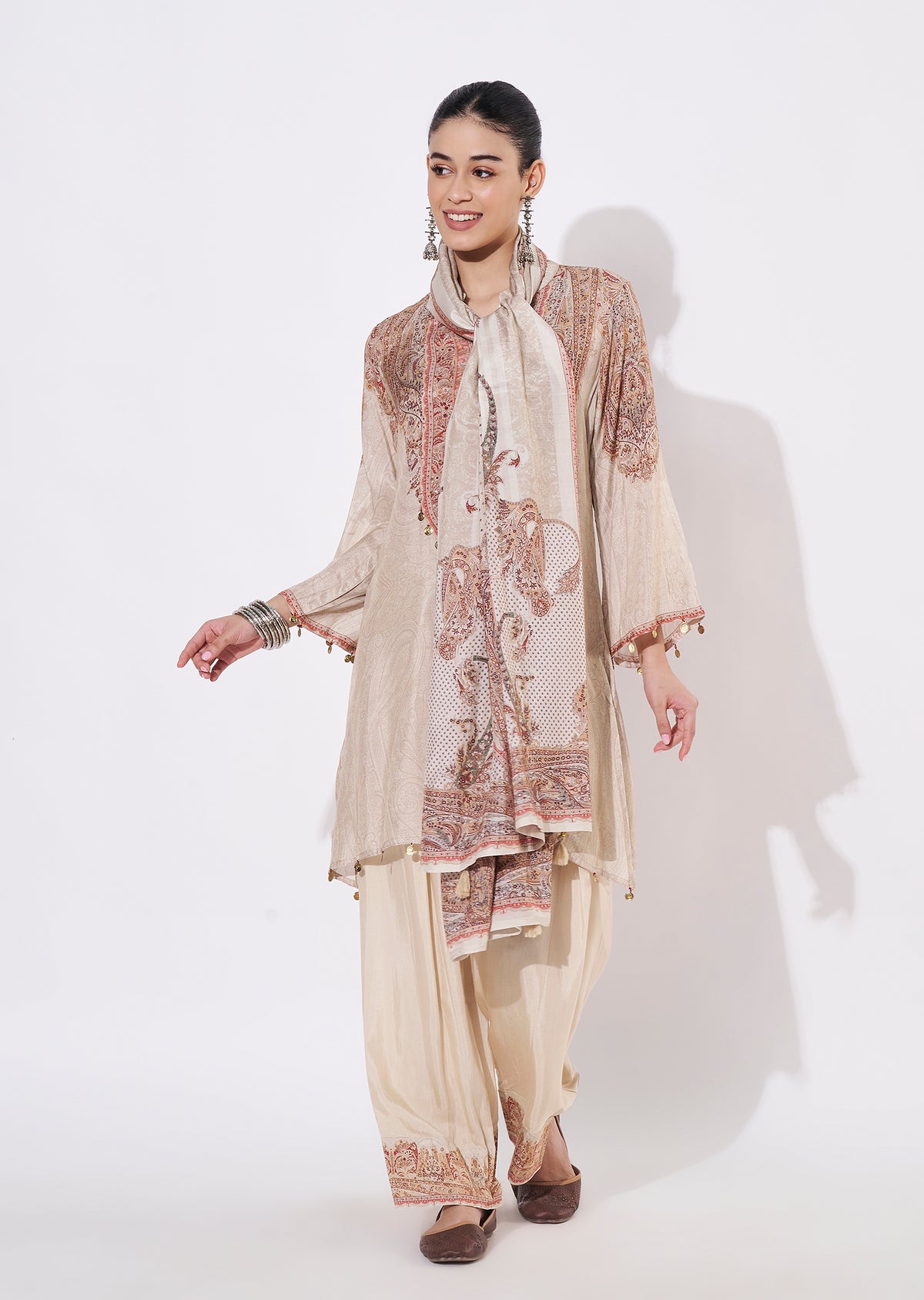 Fawn Muslin Straight cut suit