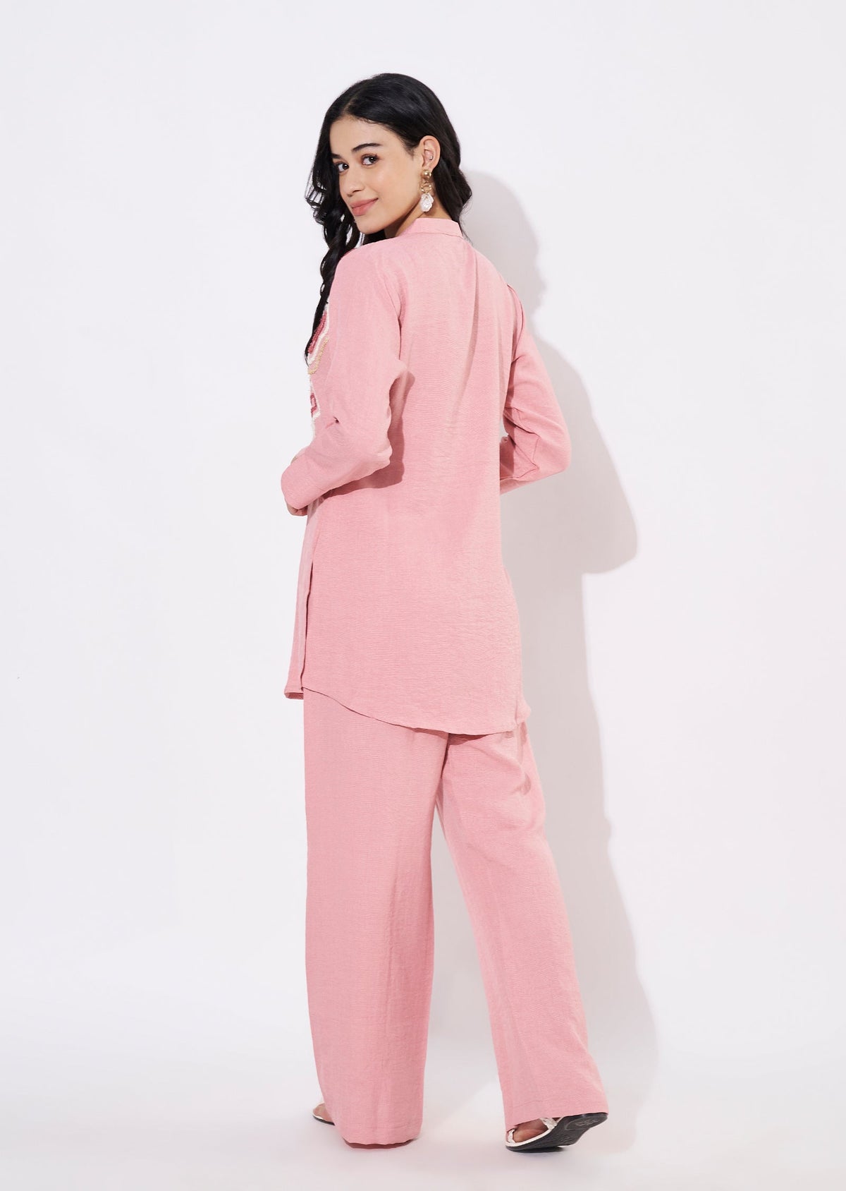 Peach Gold Fusion wear kurti