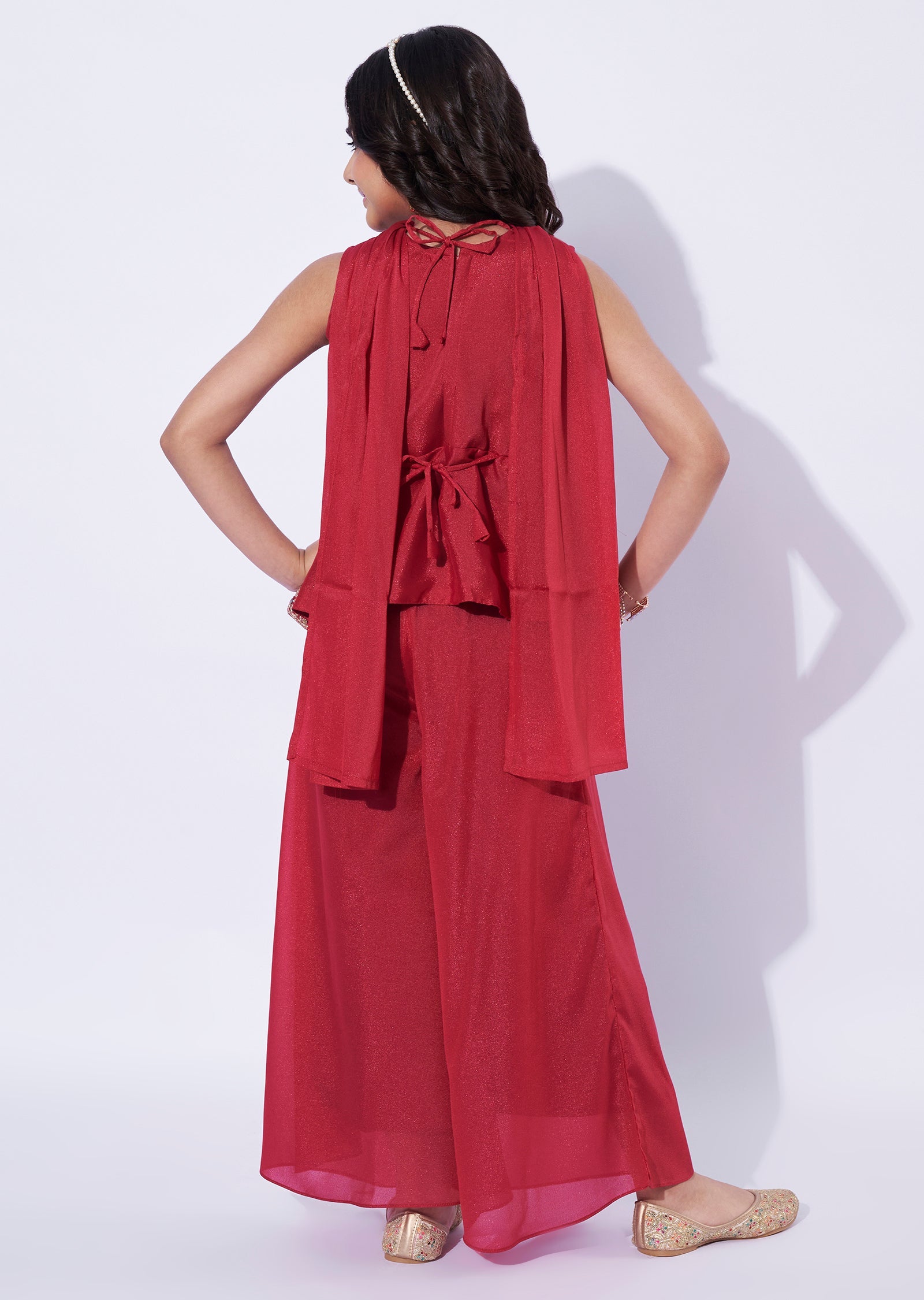 Maroon Girls Sharara Set