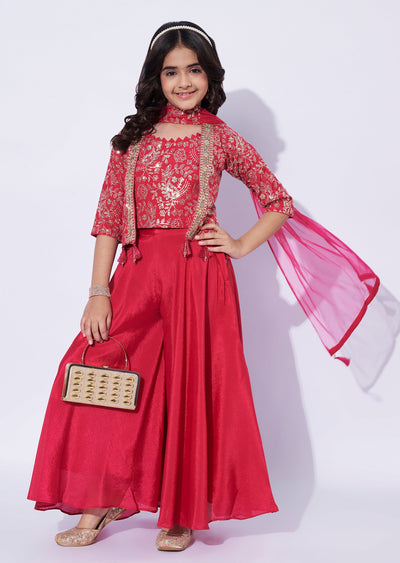 Pink Chinnon Girls Sharara