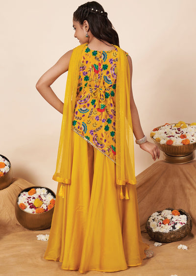 Mustard Crepe Girla Gharara