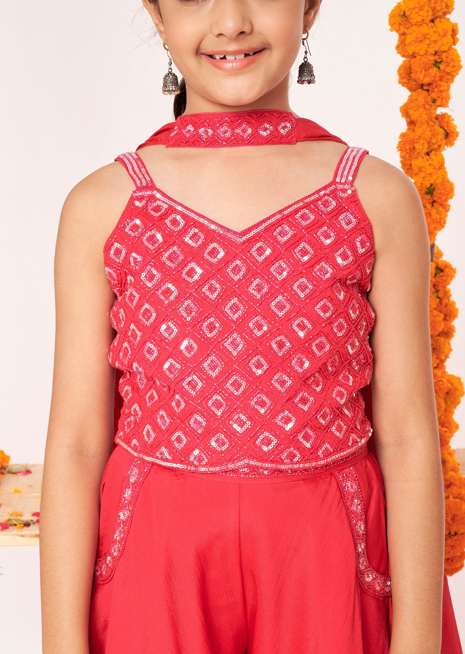 Rani Pink Chinnon Gharara Set