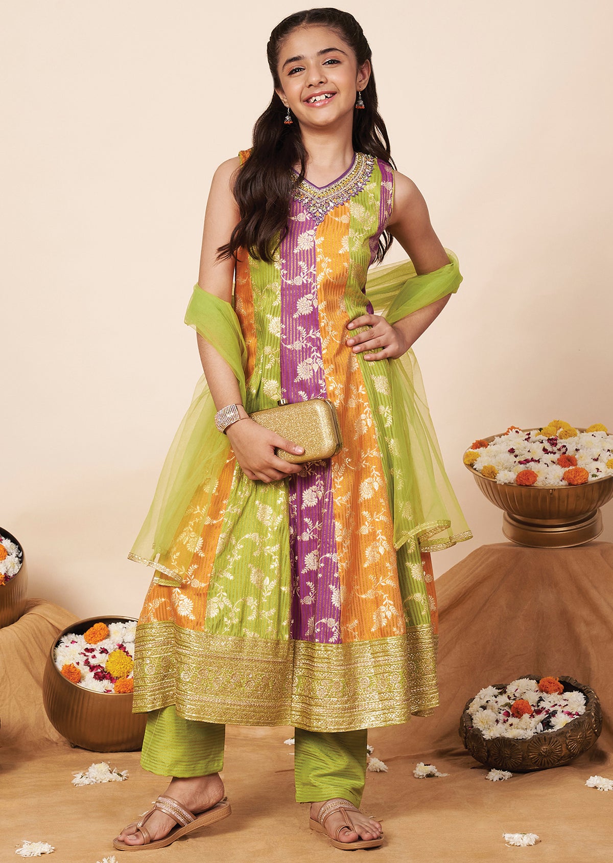 Multi Banaras Girls Anarkali
