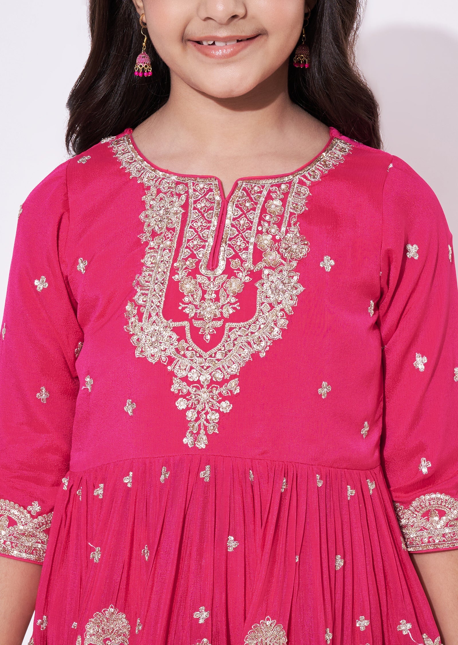 Rani Pink Chinnon Gharara Set