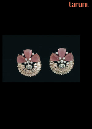 Mint Pink Brass Earring