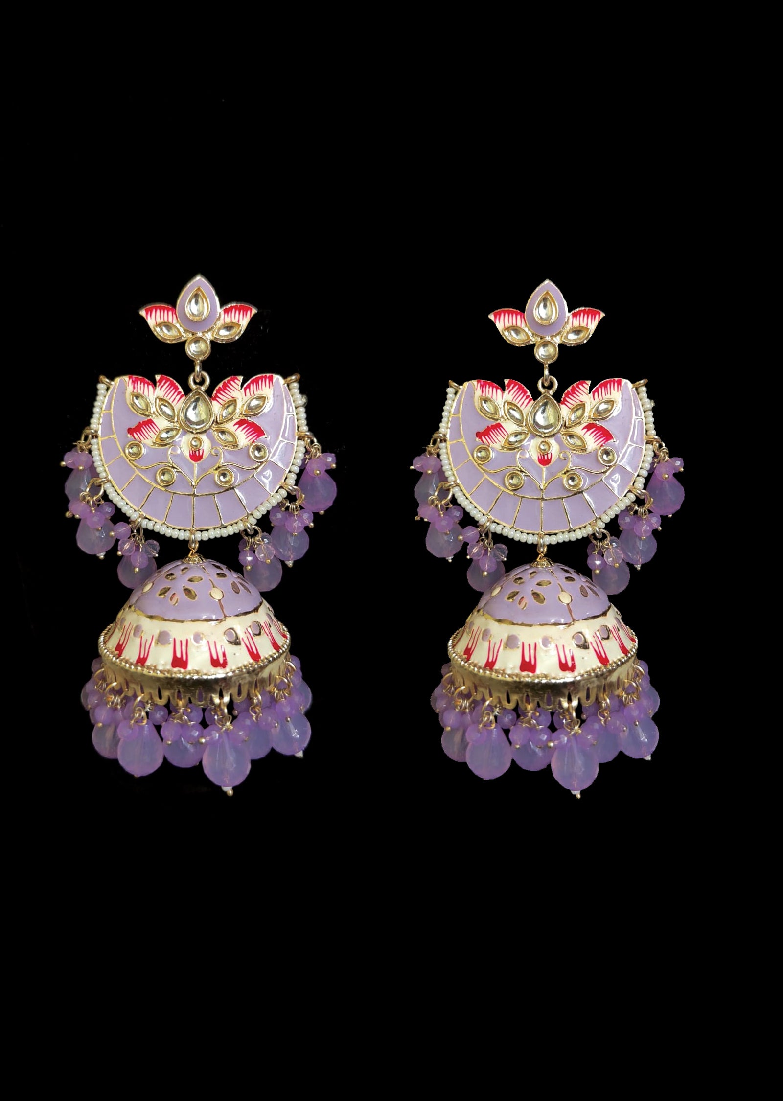 Mint Purple Brass Earring