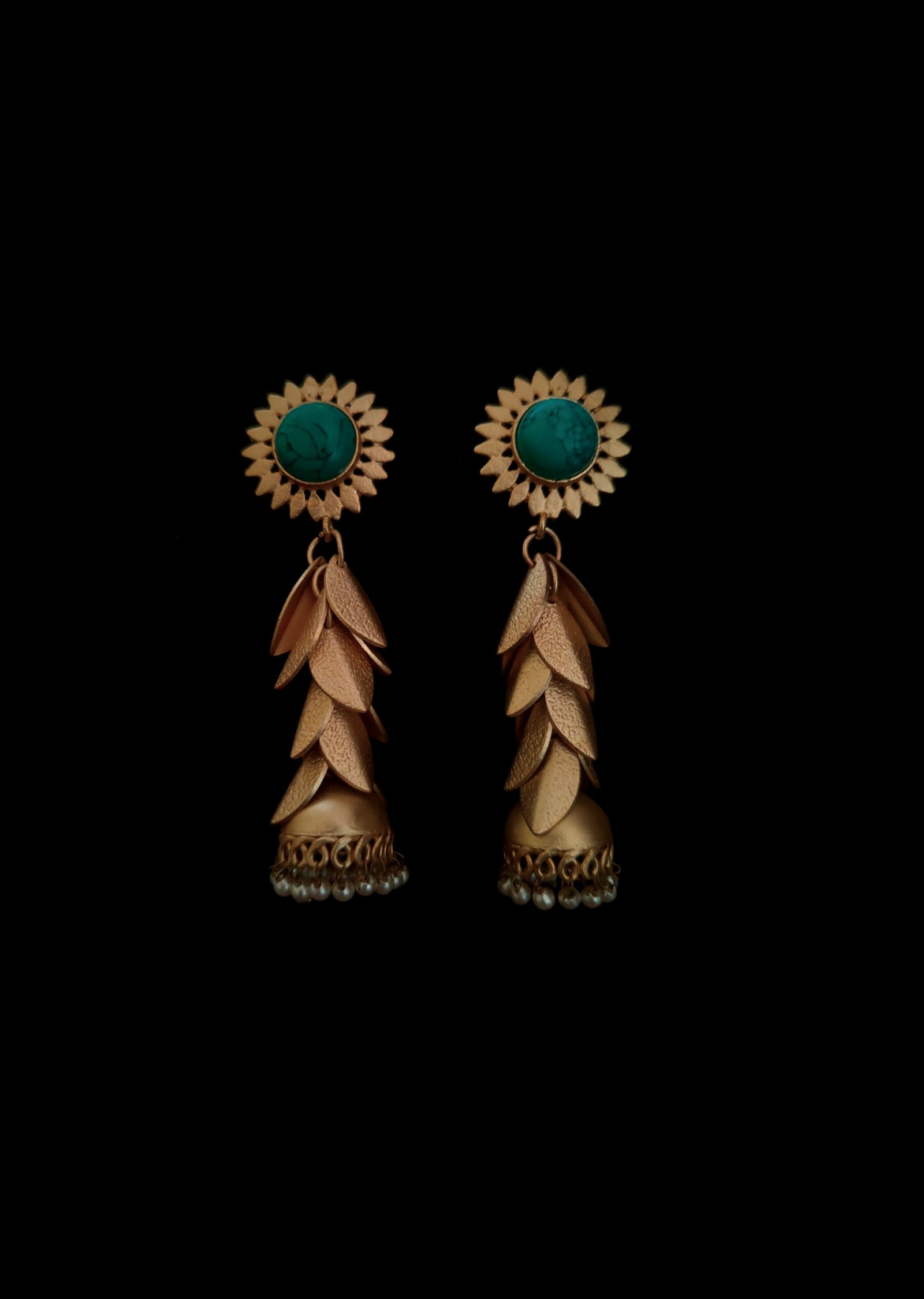 Turquoise Brass Earring