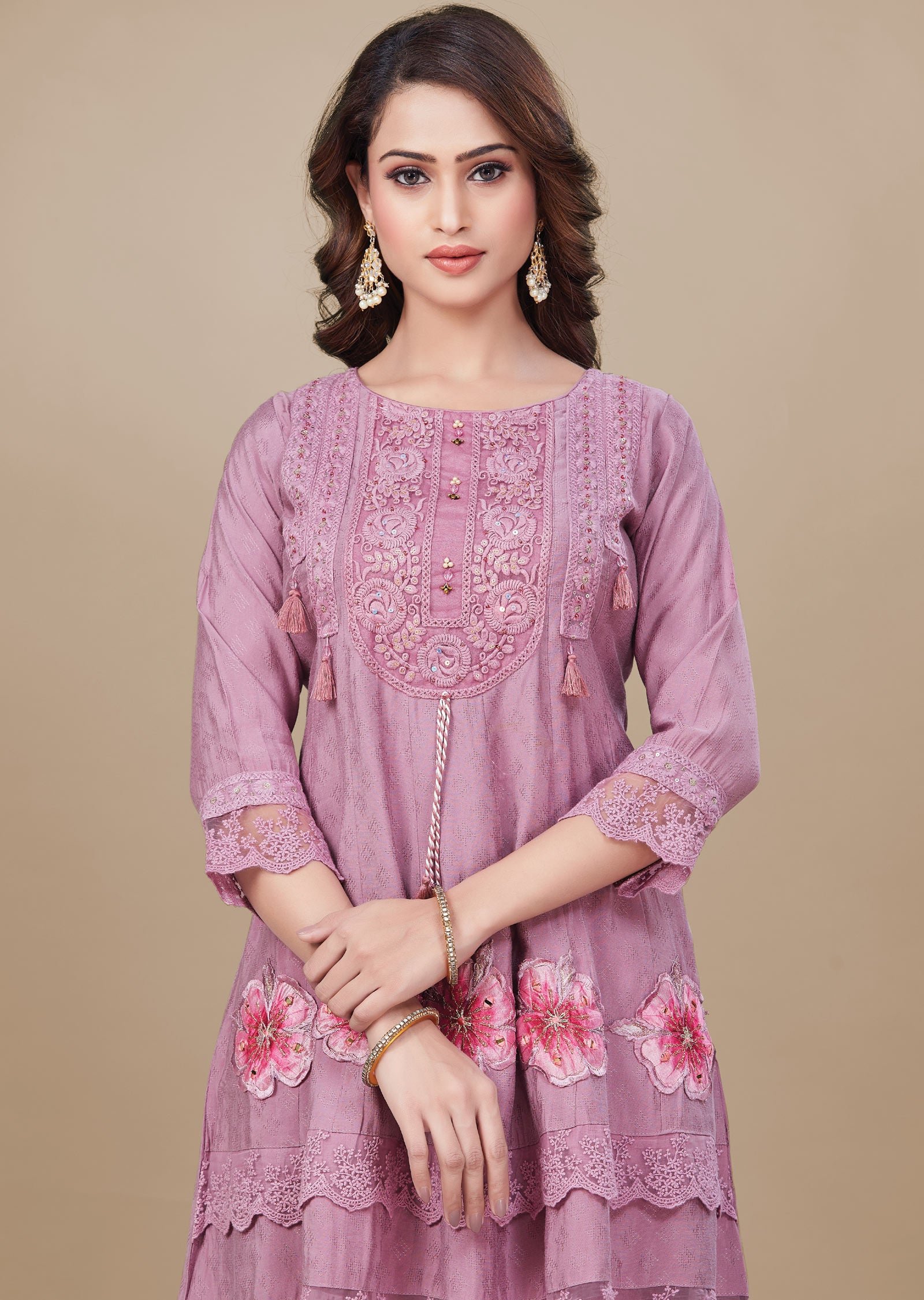 Lavender Modal Silk Anarkali