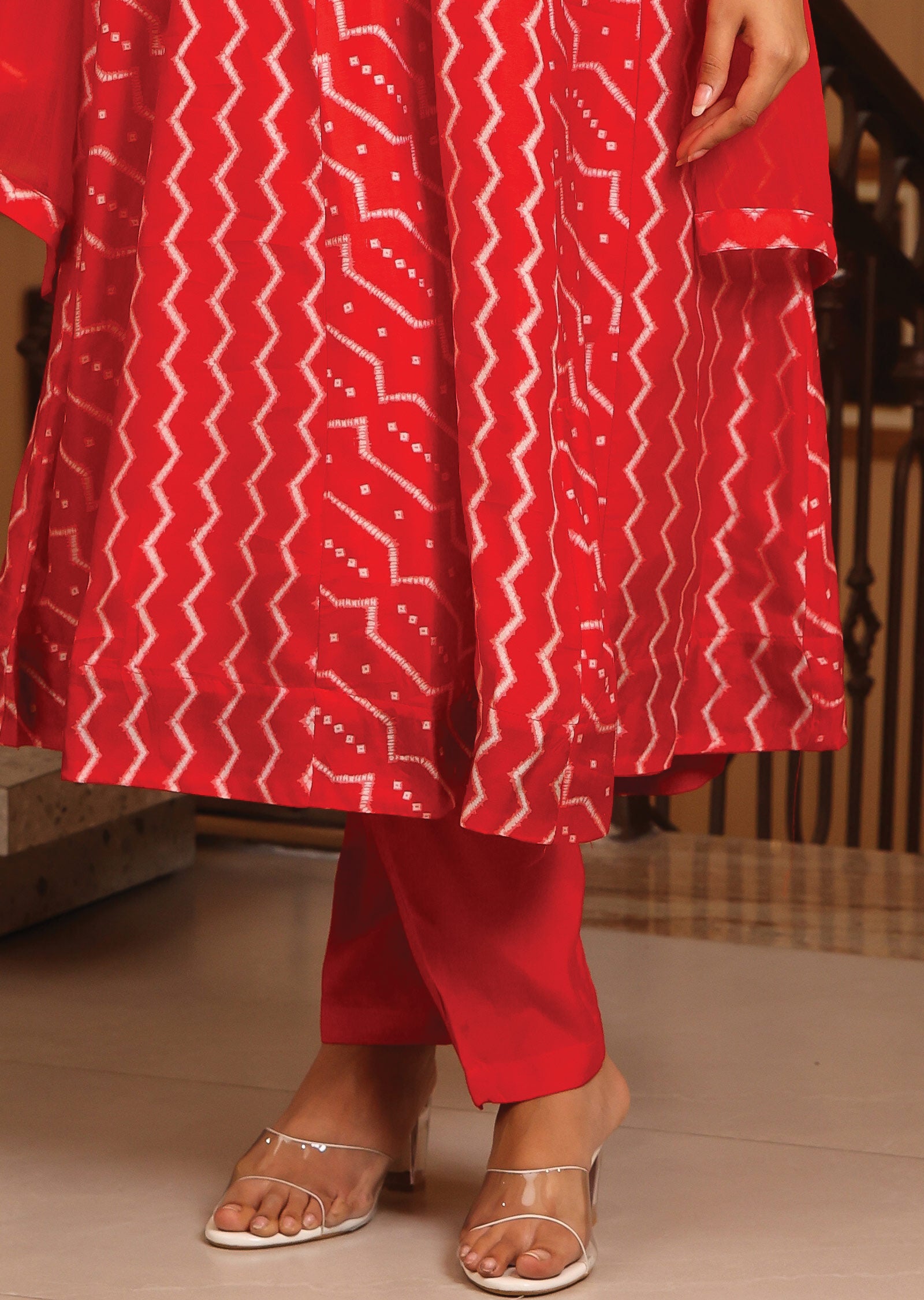 Red Silk Anarkali Suit