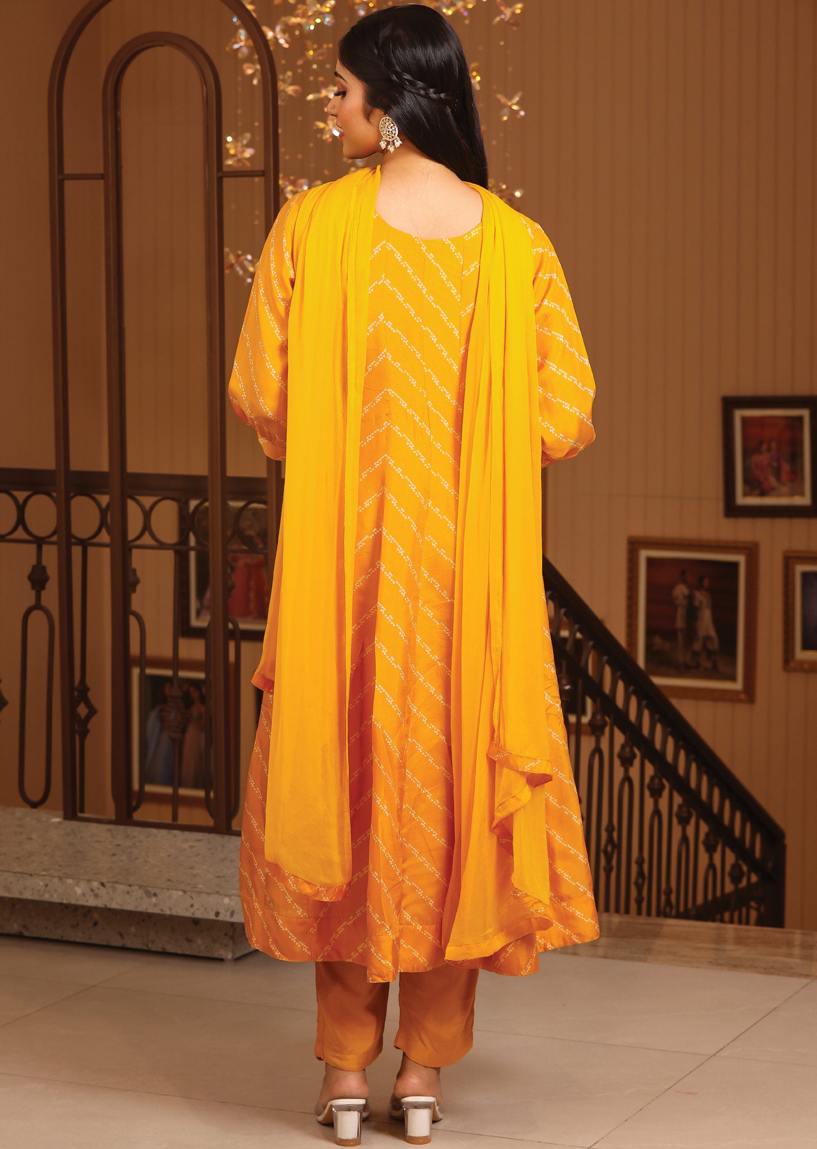 Mustard Silk Anarkali Suit