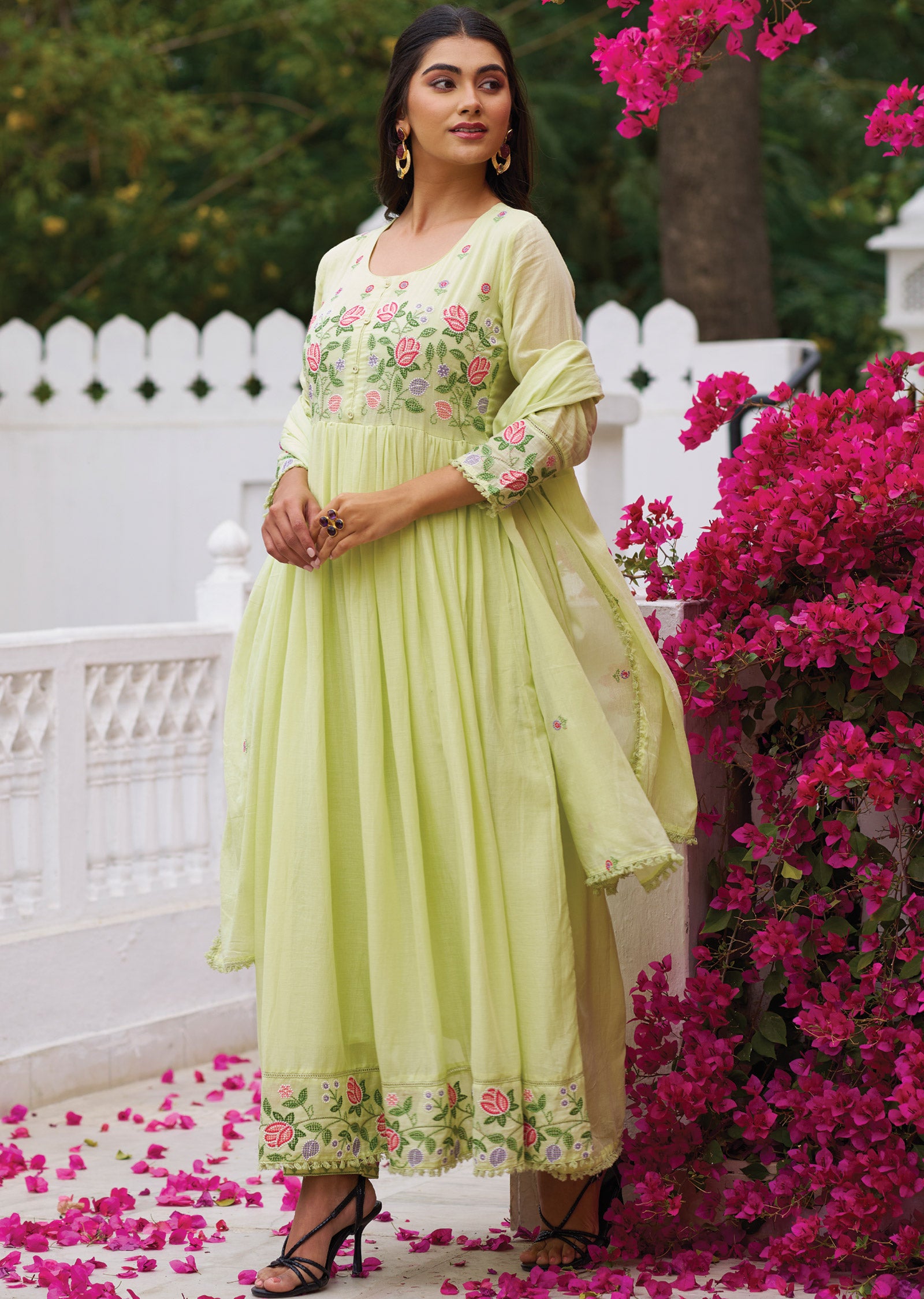 white christmas dresses Parrot Green Floral Designed Semi Silk Salwar Suit white christmas dresses Parrot Green Floral Designed Semi Silk Salwar Suit