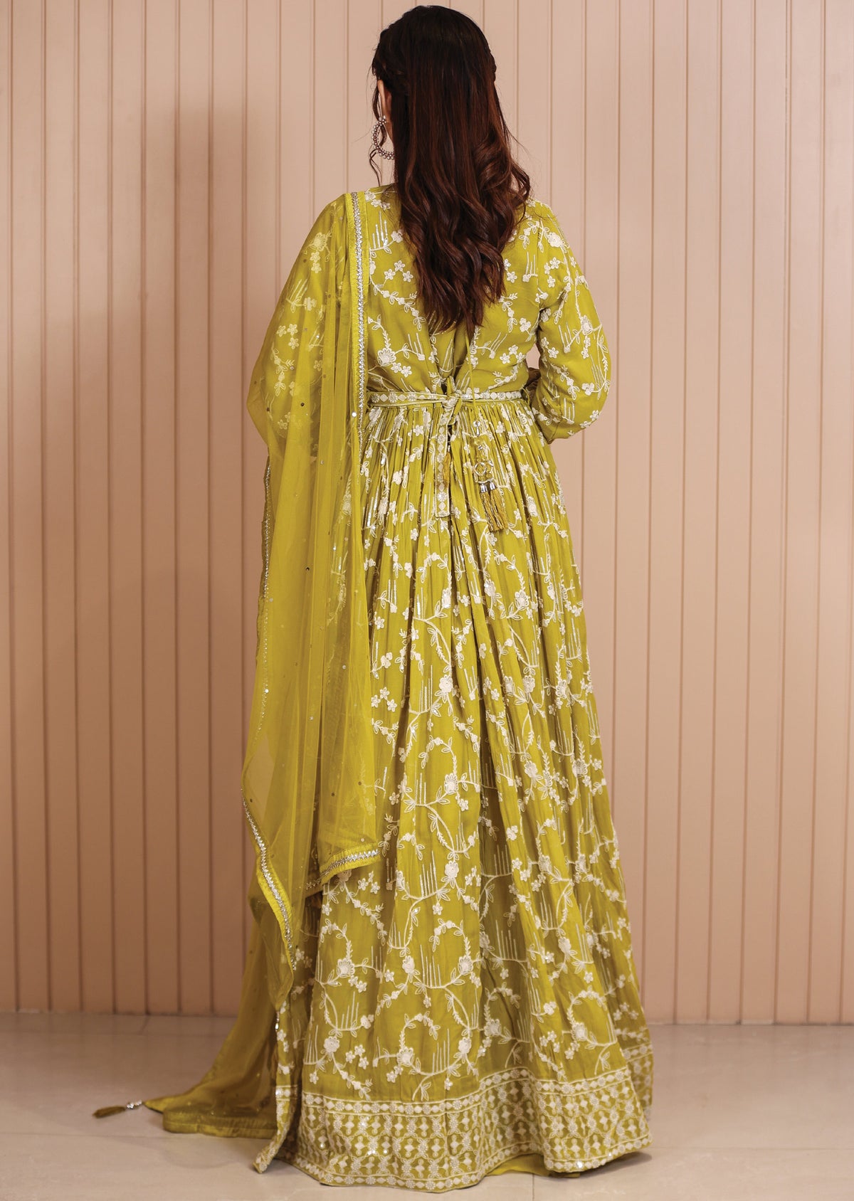 Green Real Georgette Anarkali main image 0