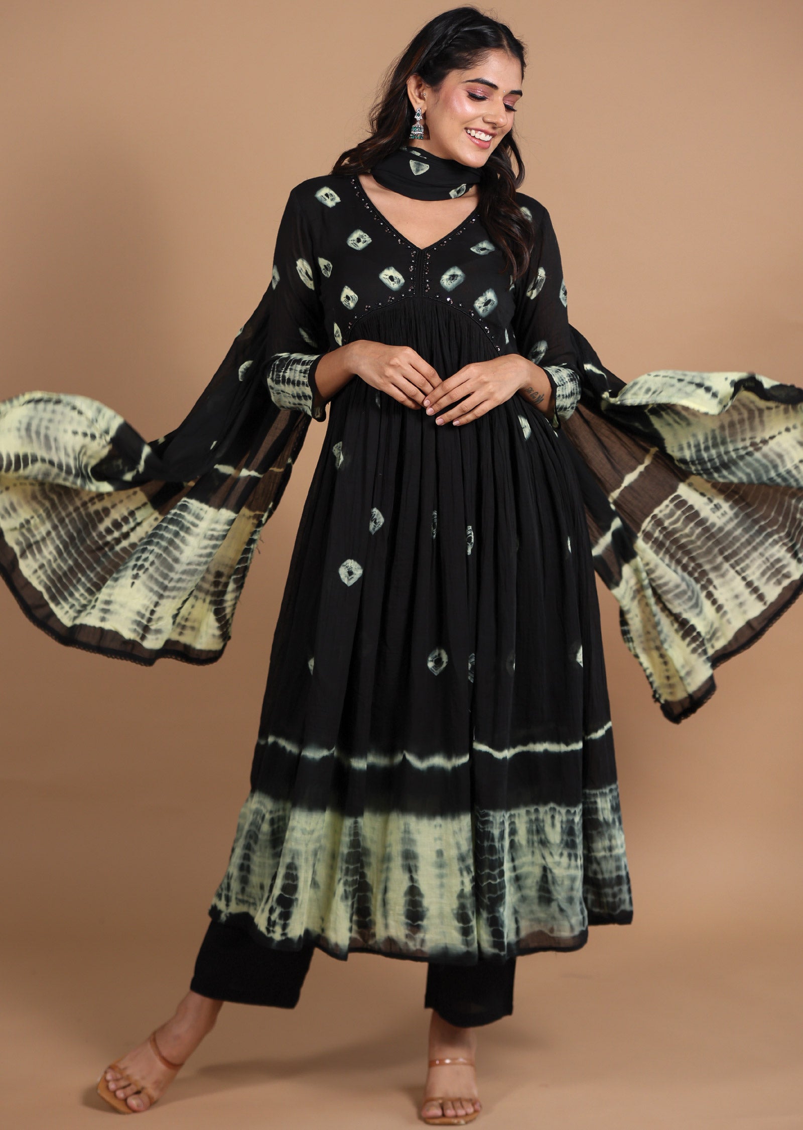 Black Cotton Anarkali