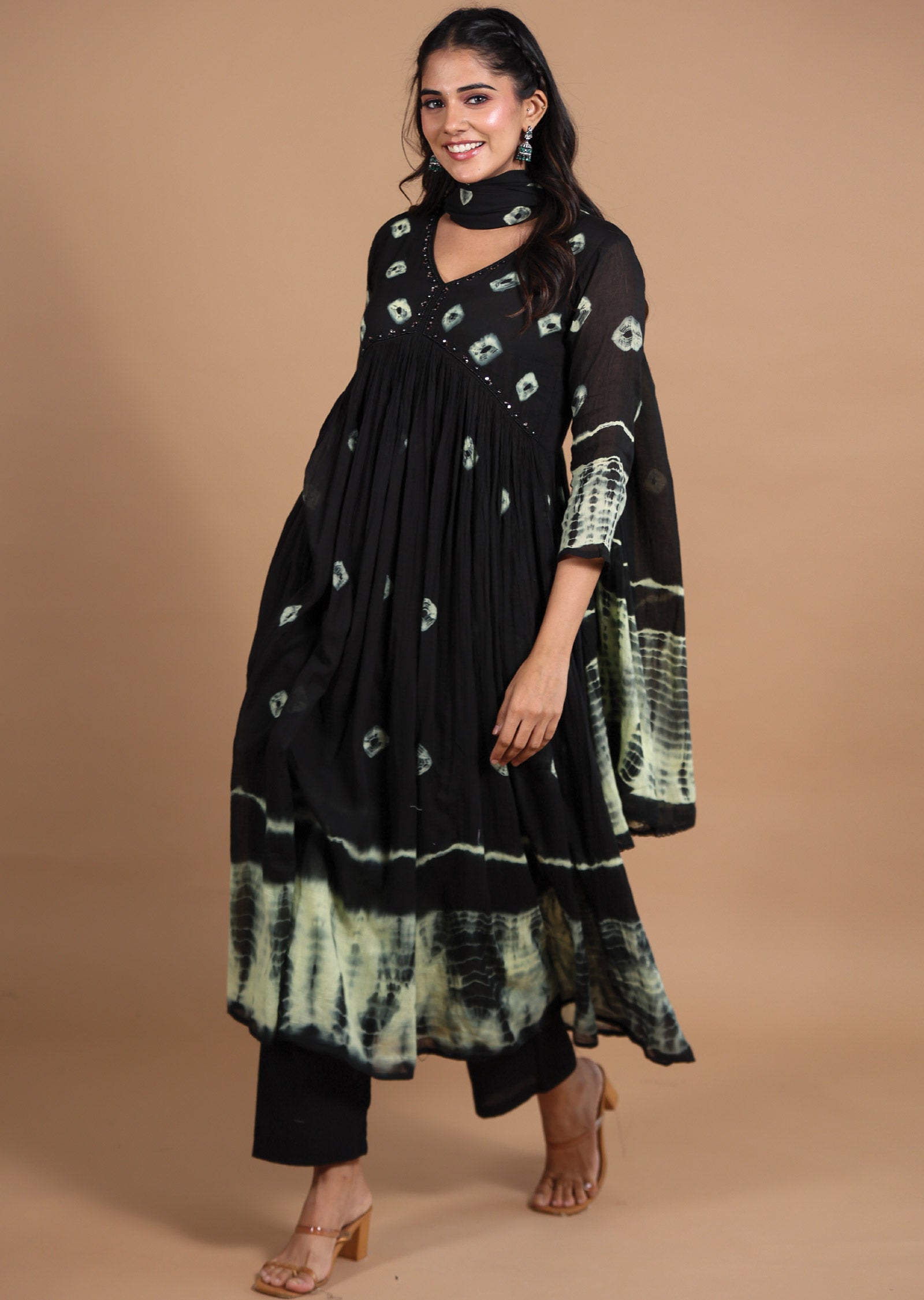 Black Cotton Anarkali