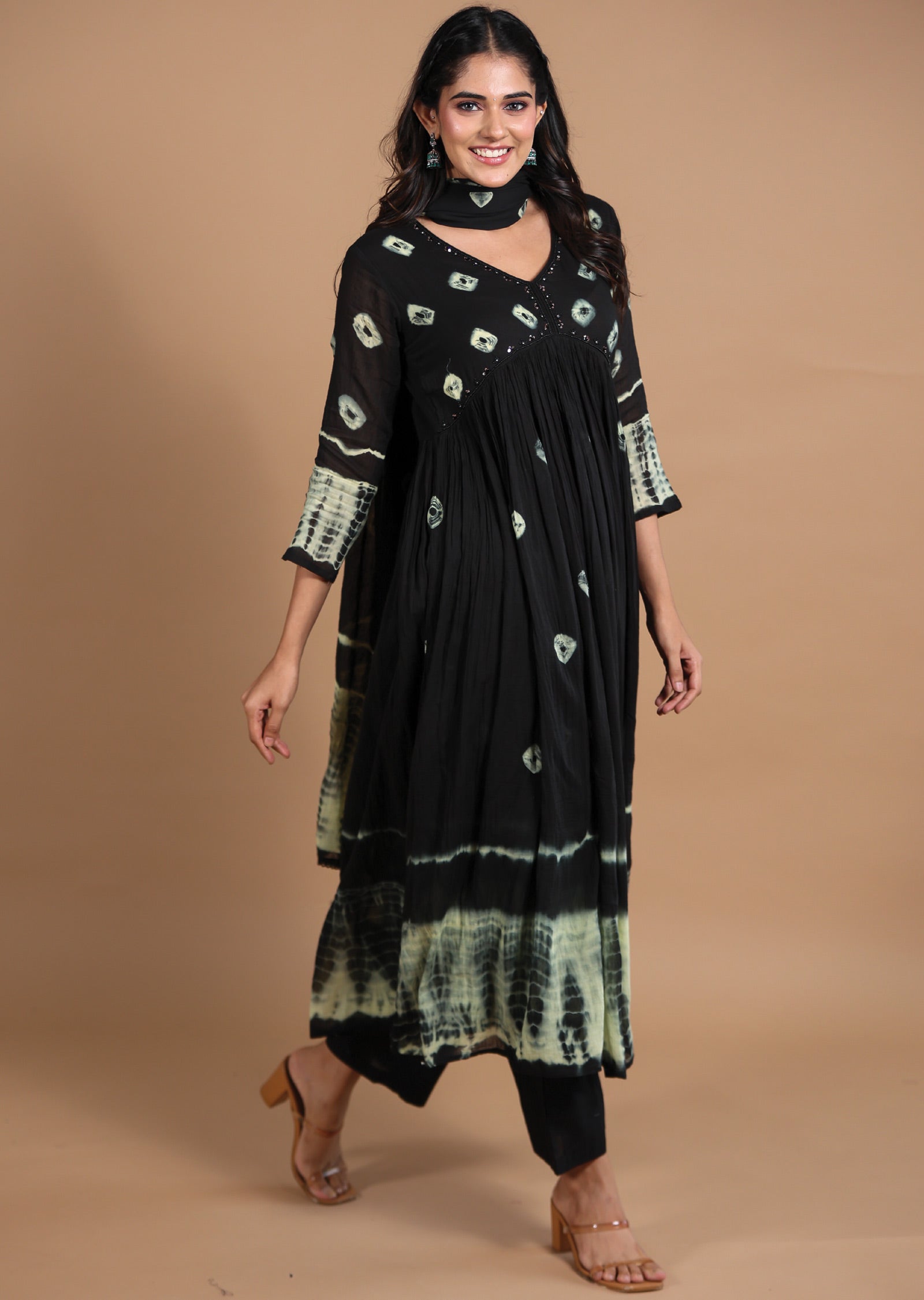 Black Cotton Anarkali