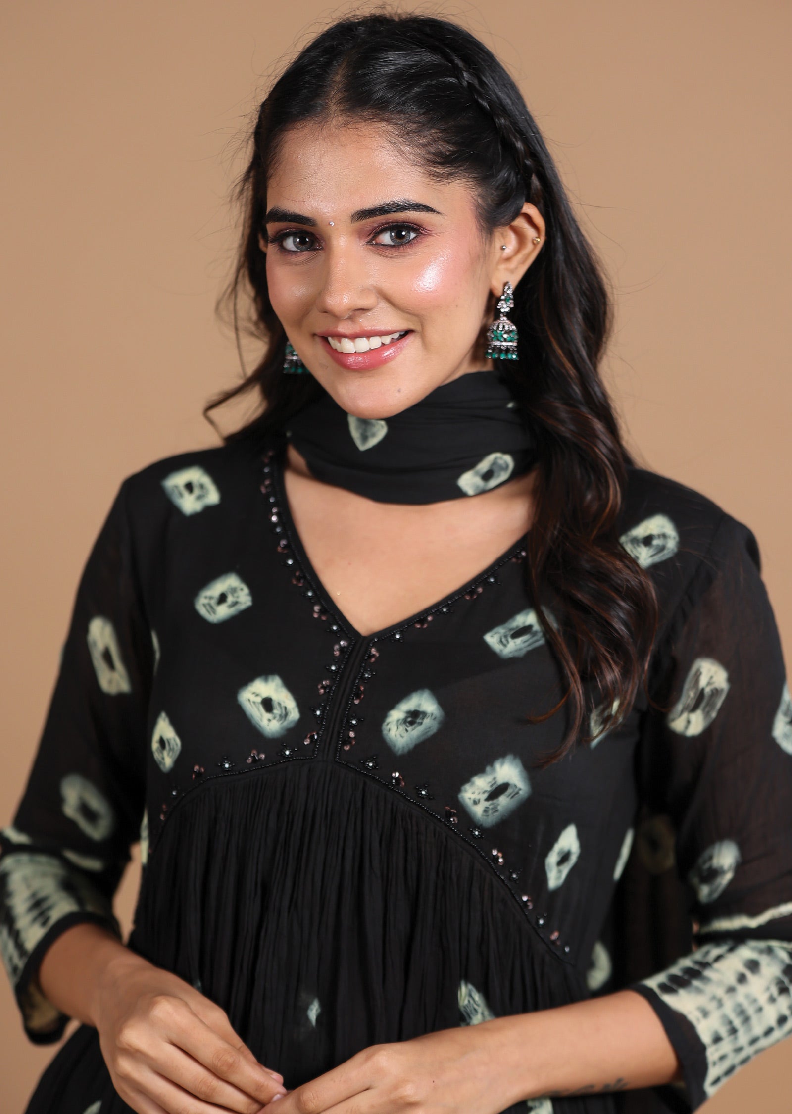 Black Cotton Anarkali