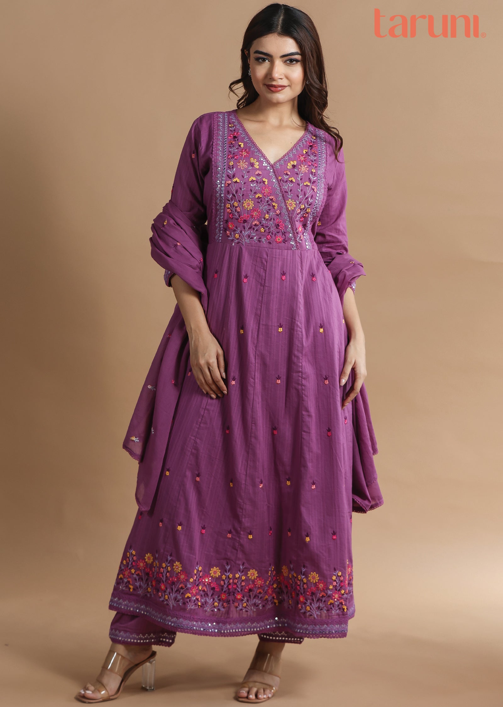 Light Purple Cotton Anarkali