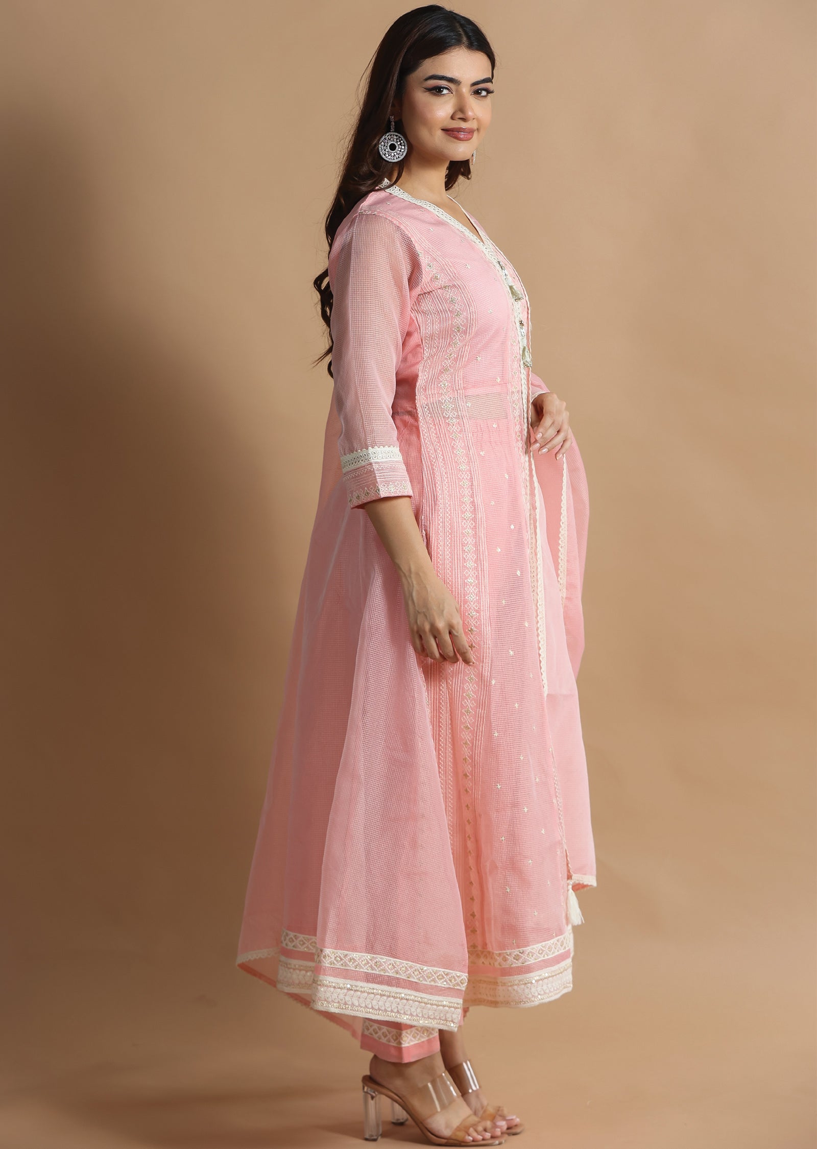 Peach Kotha Anarkali