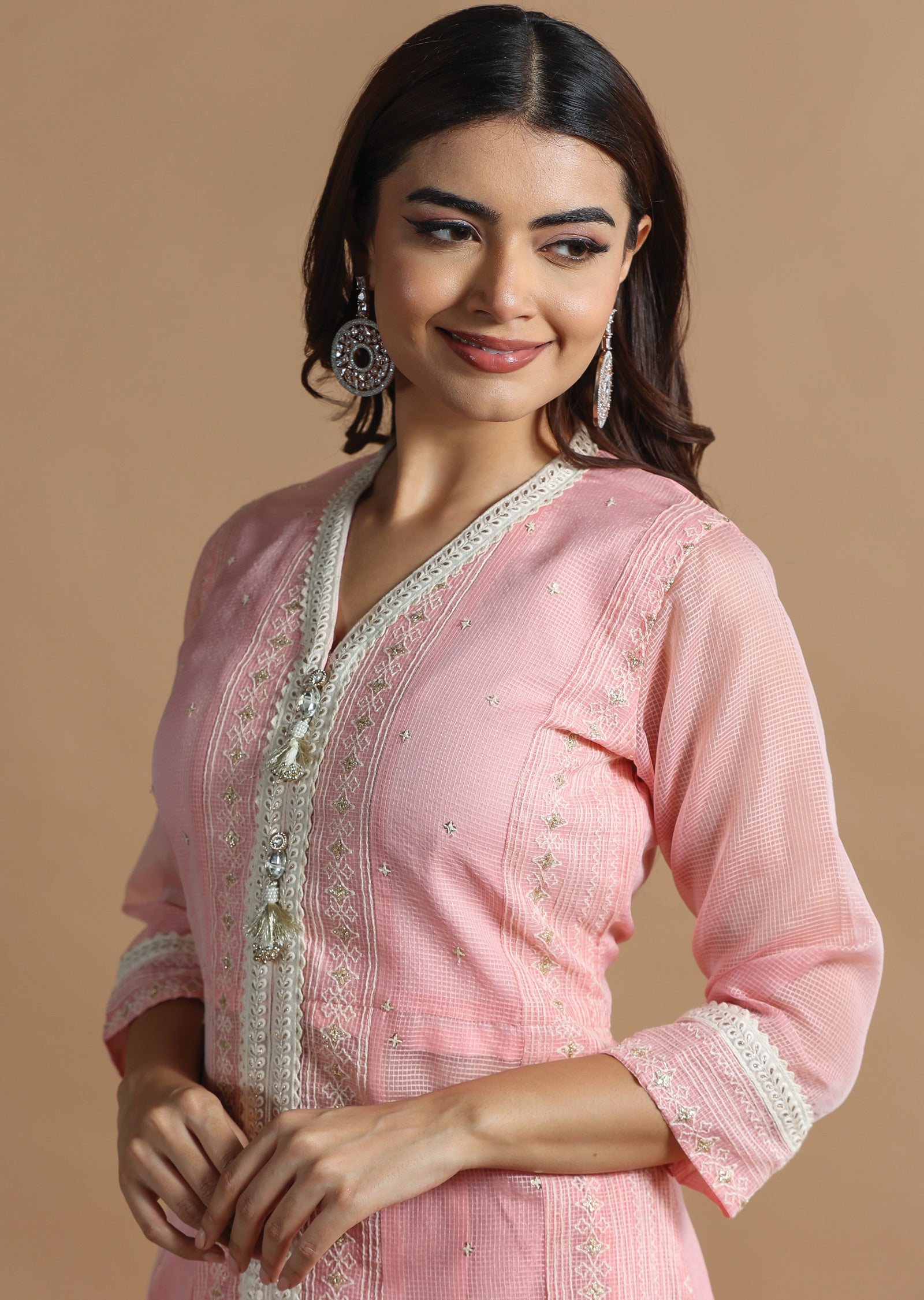 Peach Kotha Anarkali