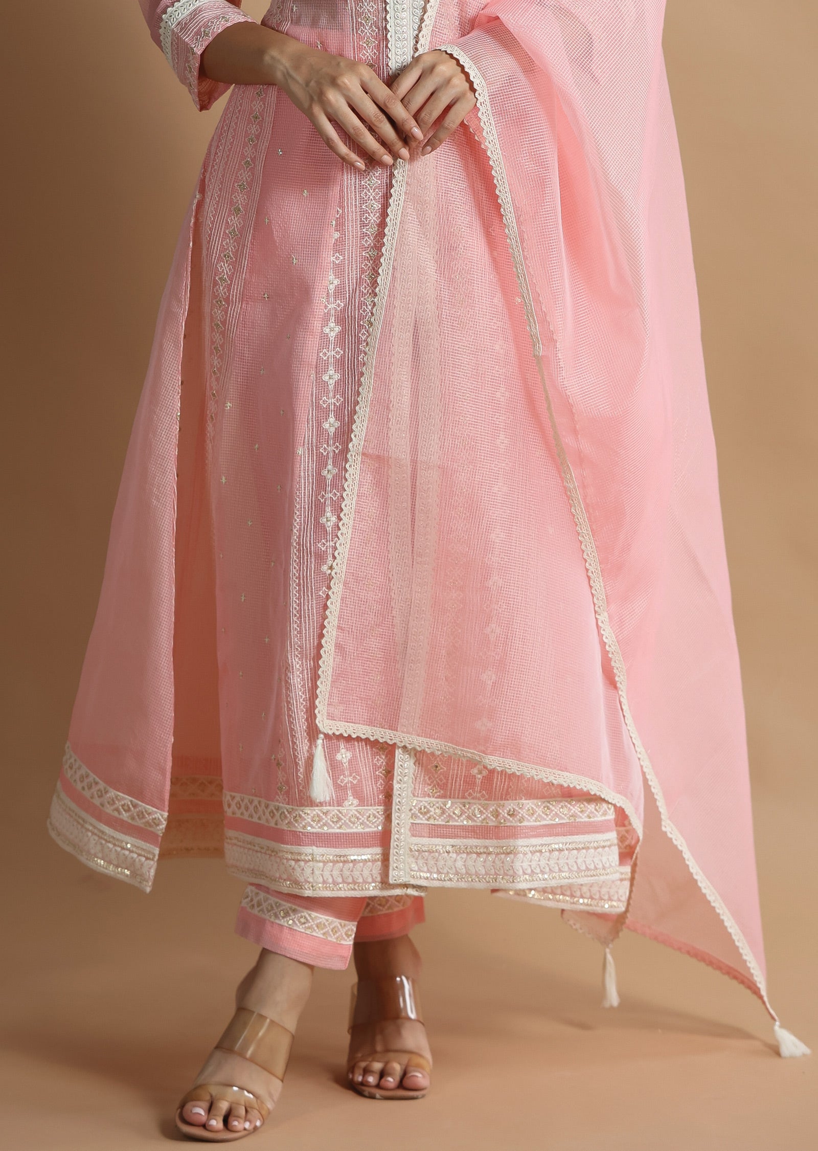 Peach Kotha Anarkali