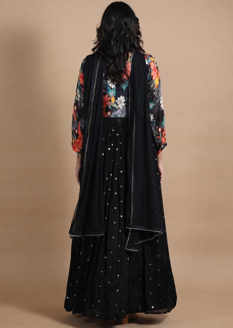 Maroon Chinnon Pant Anarkali