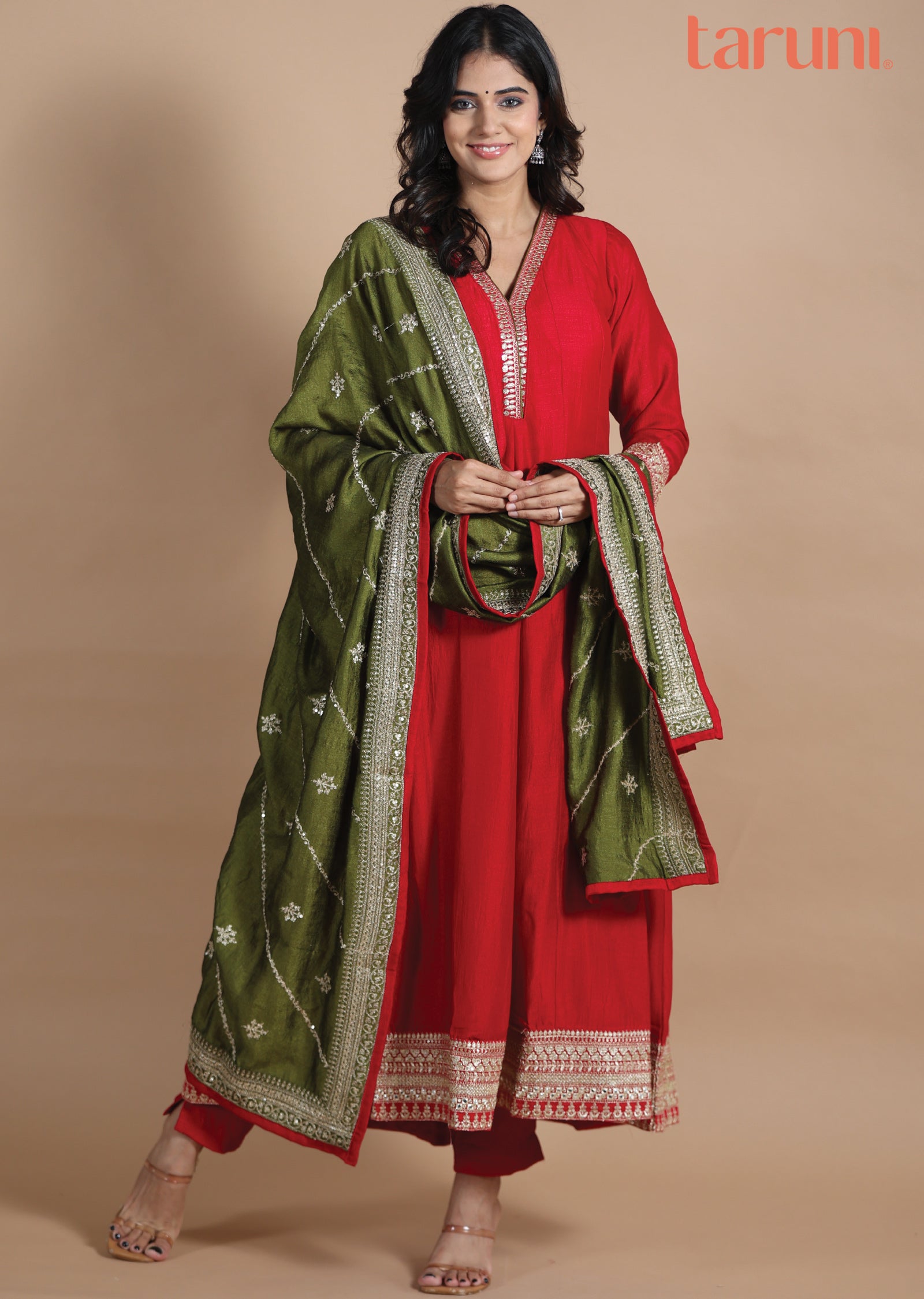 Maroon Silk Anarkali