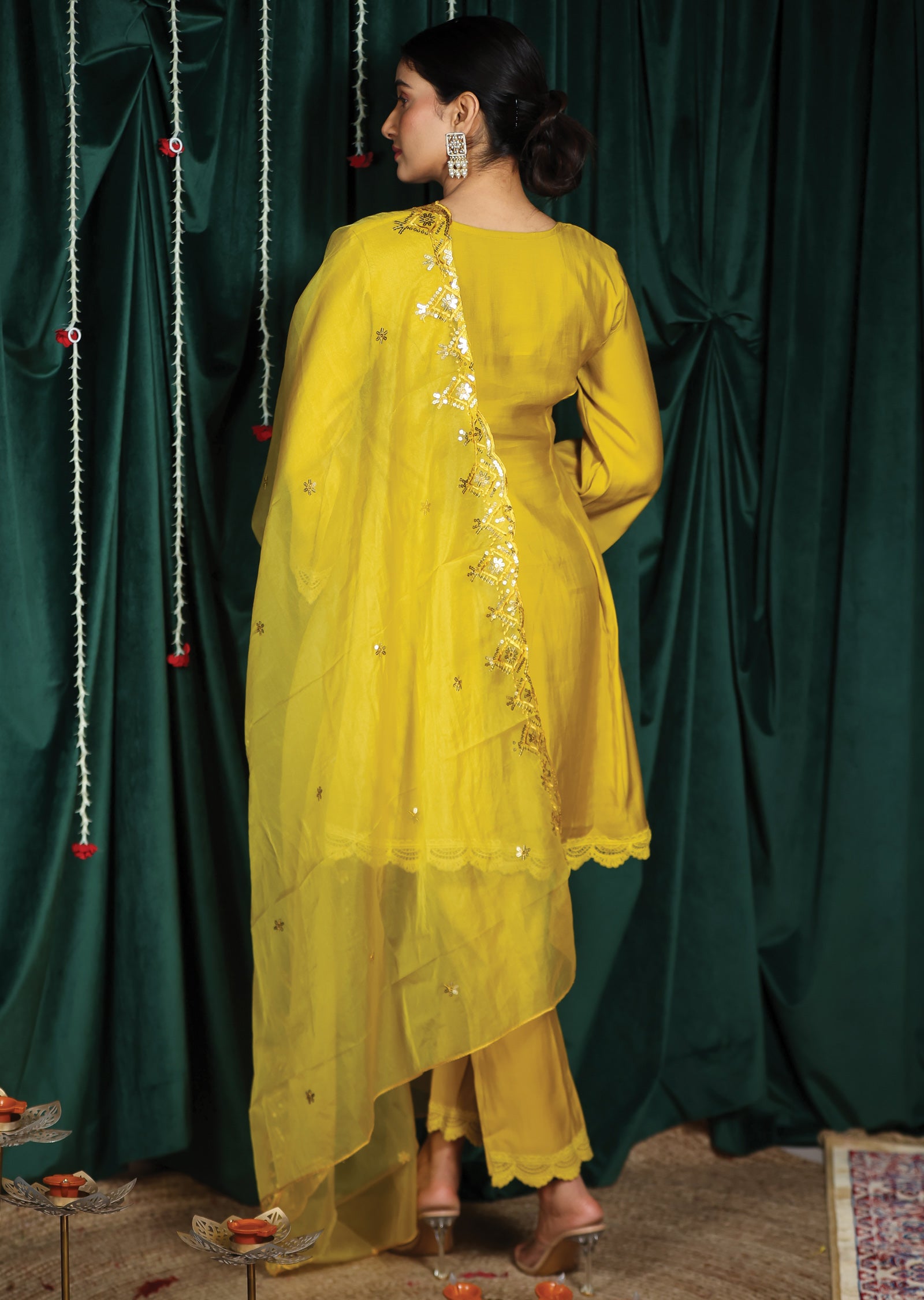 Mustard Silk Anarkali