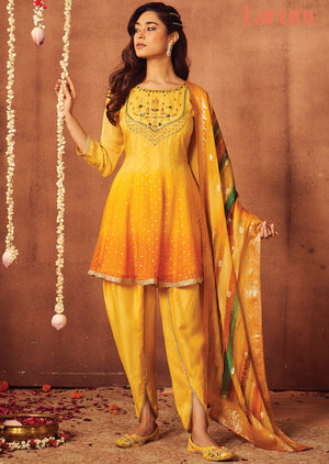 Yellow Organza Anarkali