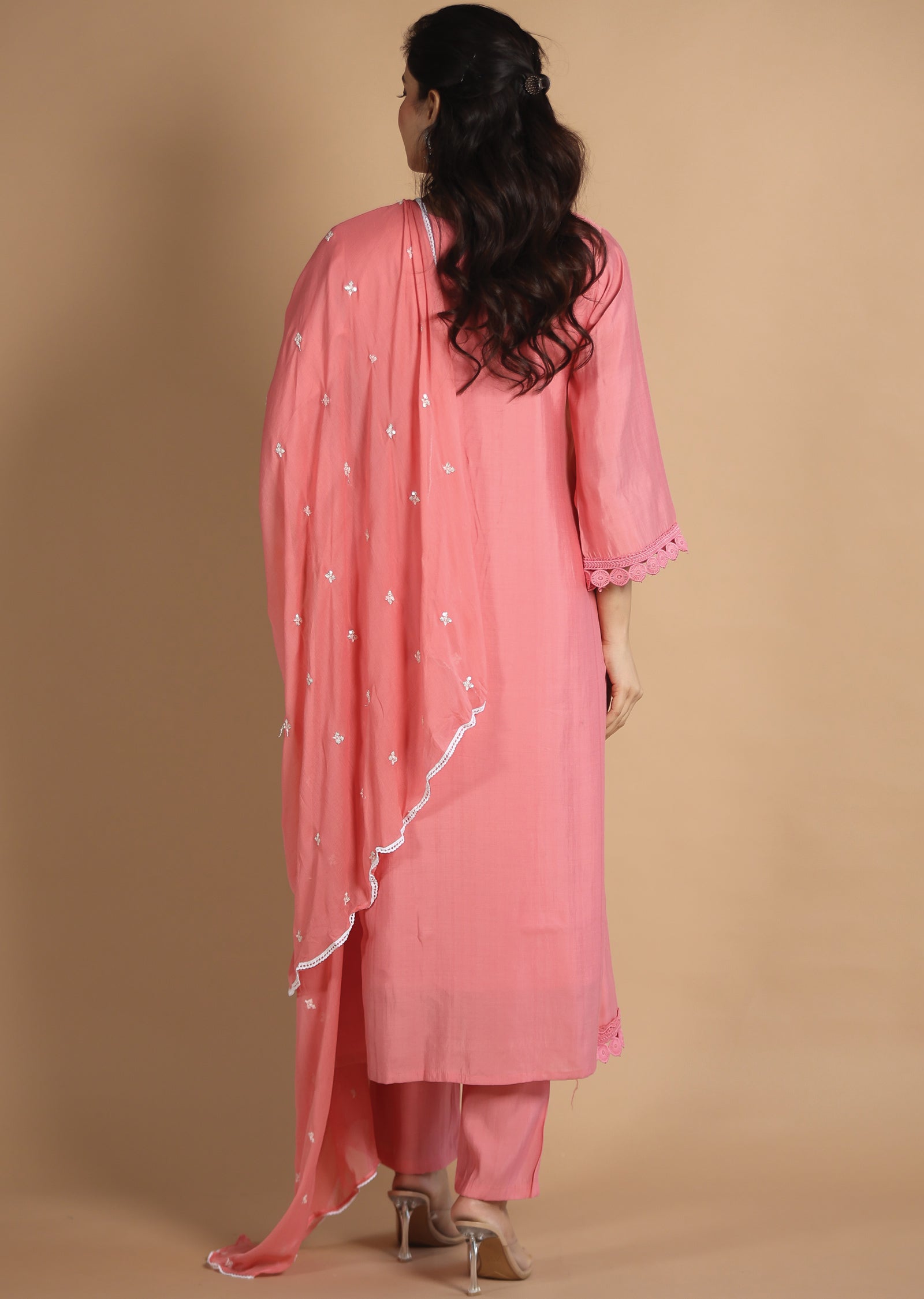 Pink Soft Silk Anarkali