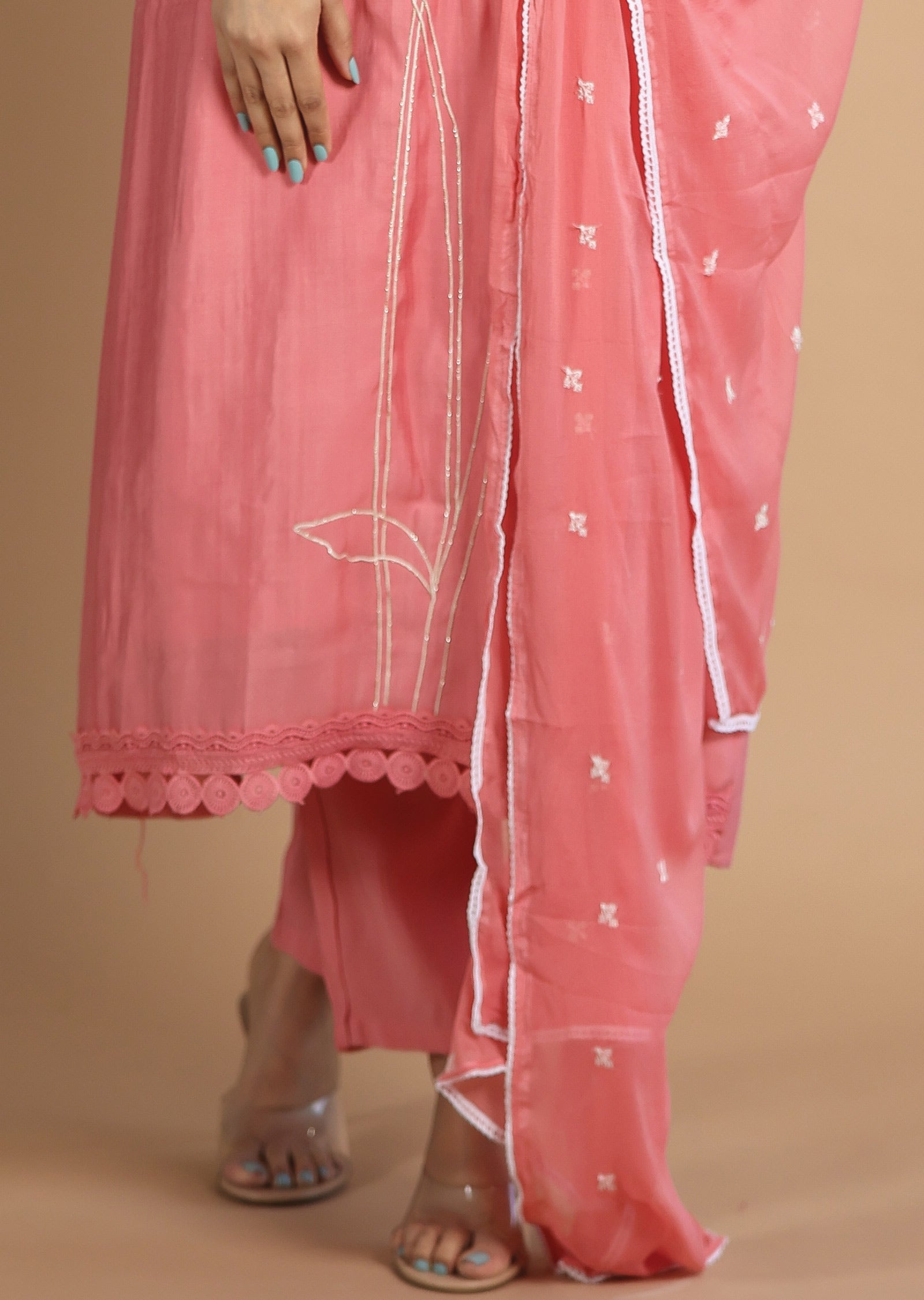 Pink Soft Silk Anarkali