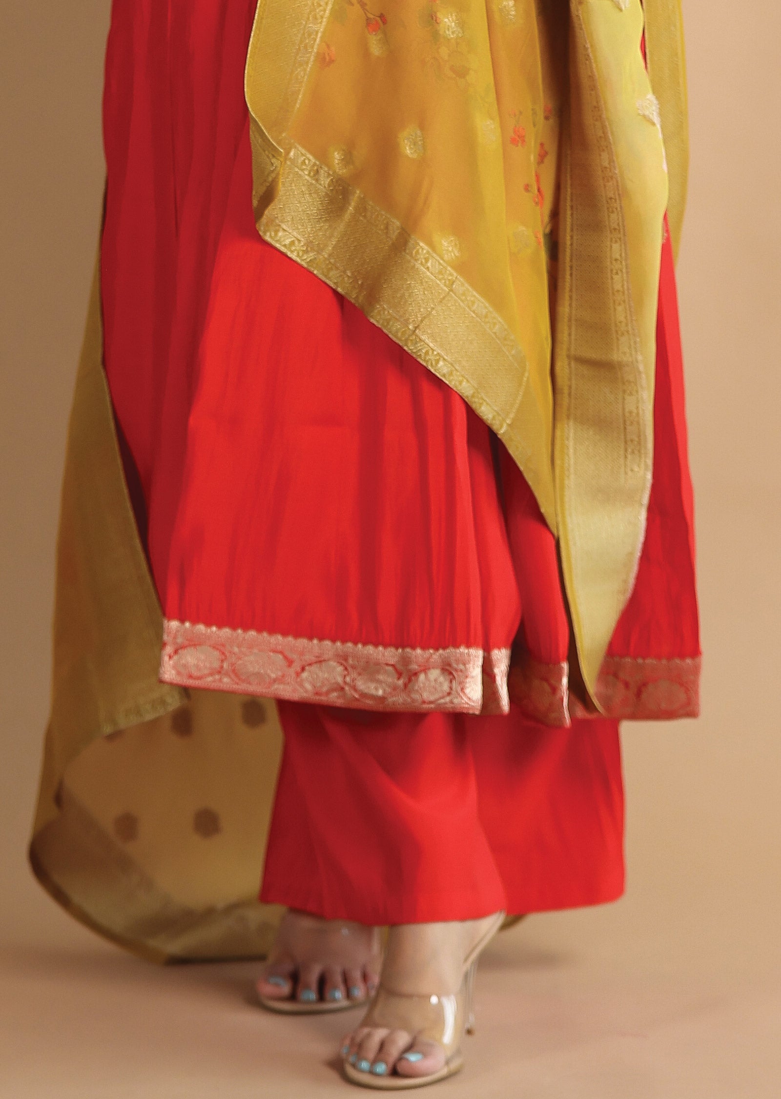 Red Silk Anarkali