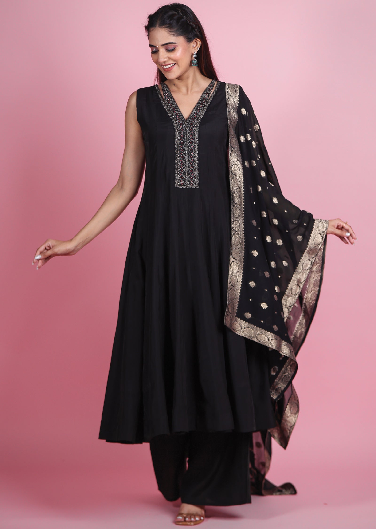 Black Silk Anarkali