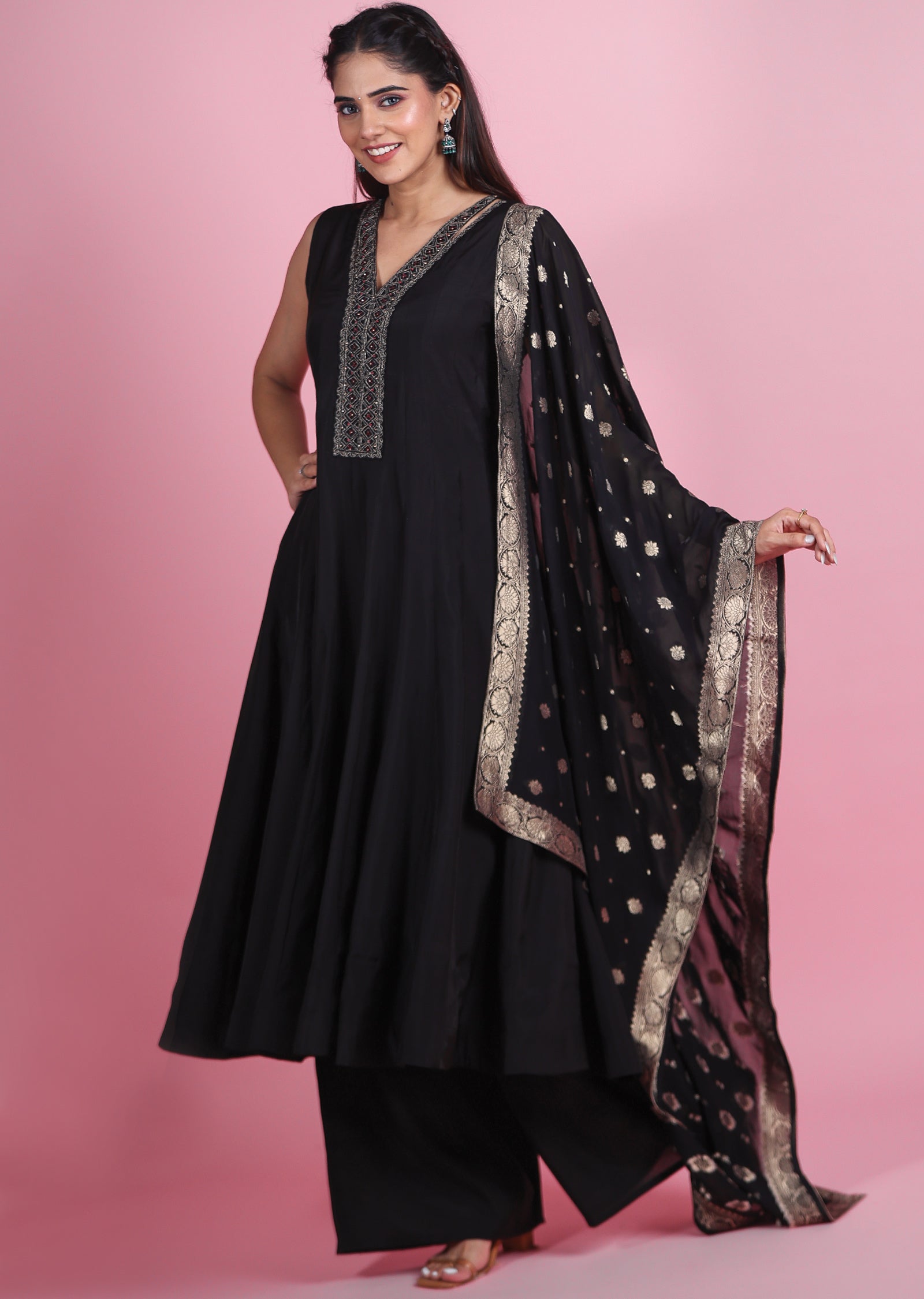 Black Silk Anarkali