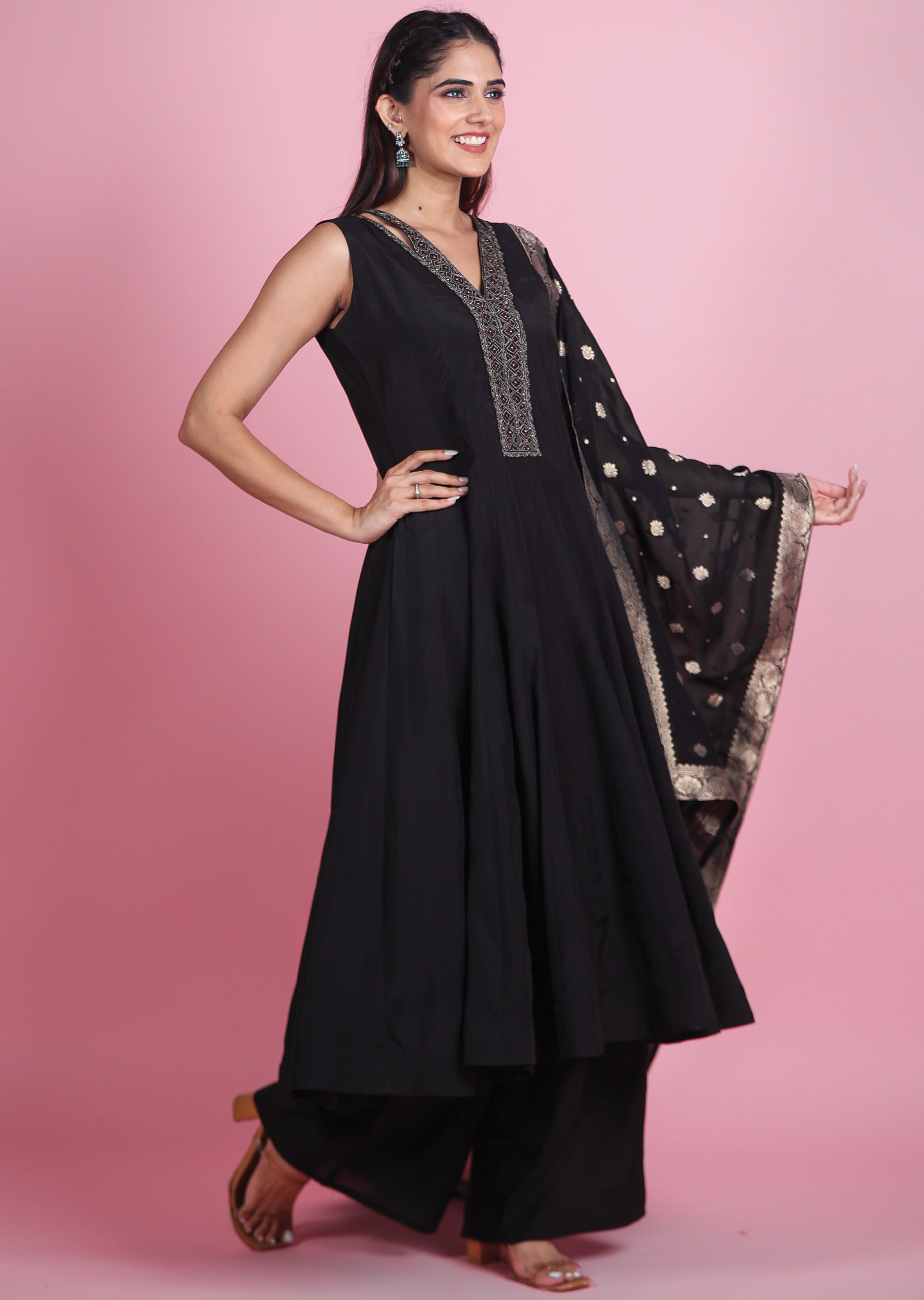 Black Silk Anarkali