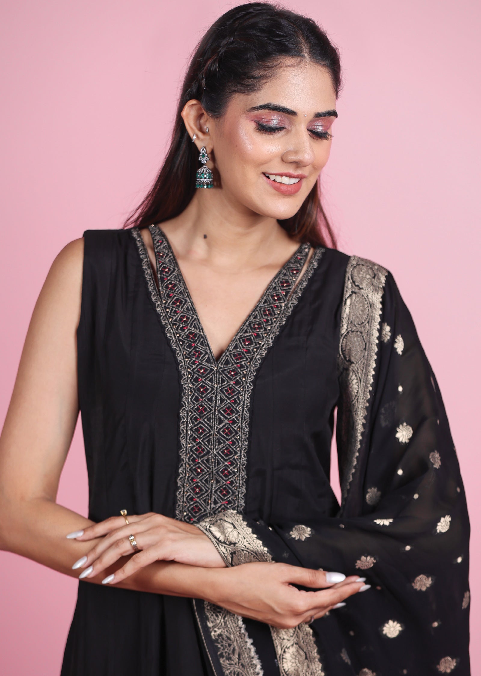 Black Silk Anarkali