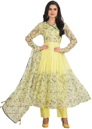 Yellow Chiffon Anarkali