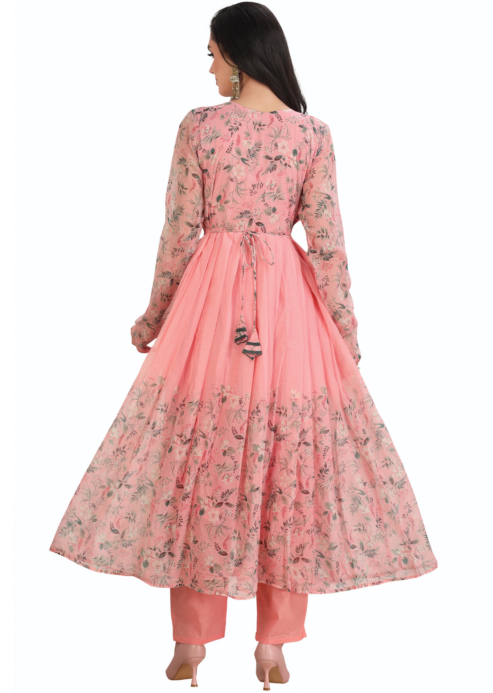 Peach Chiffon Anarkali