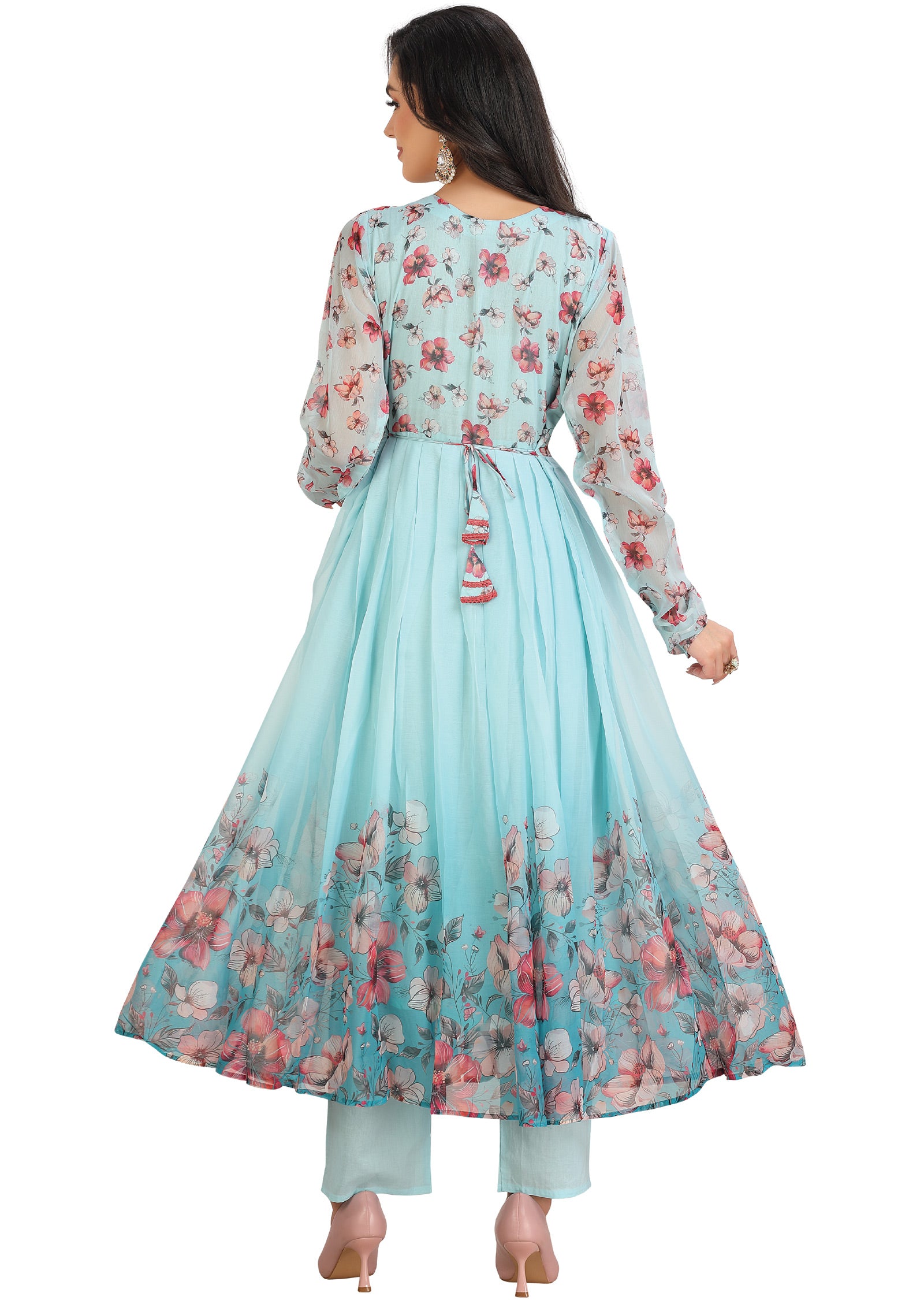 Light Blue Chiffon Anarkali