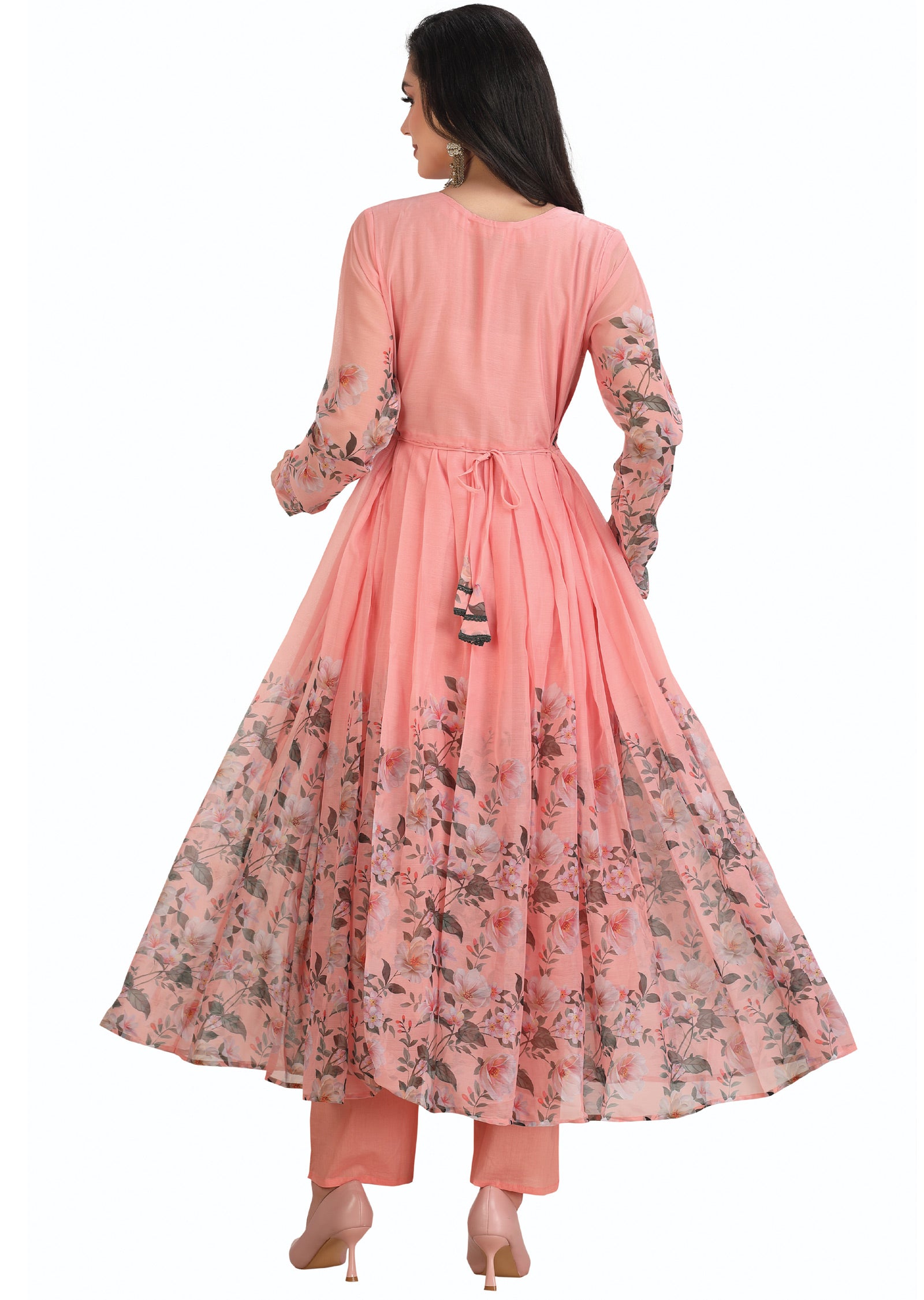 Peach Chiffon Anarkali