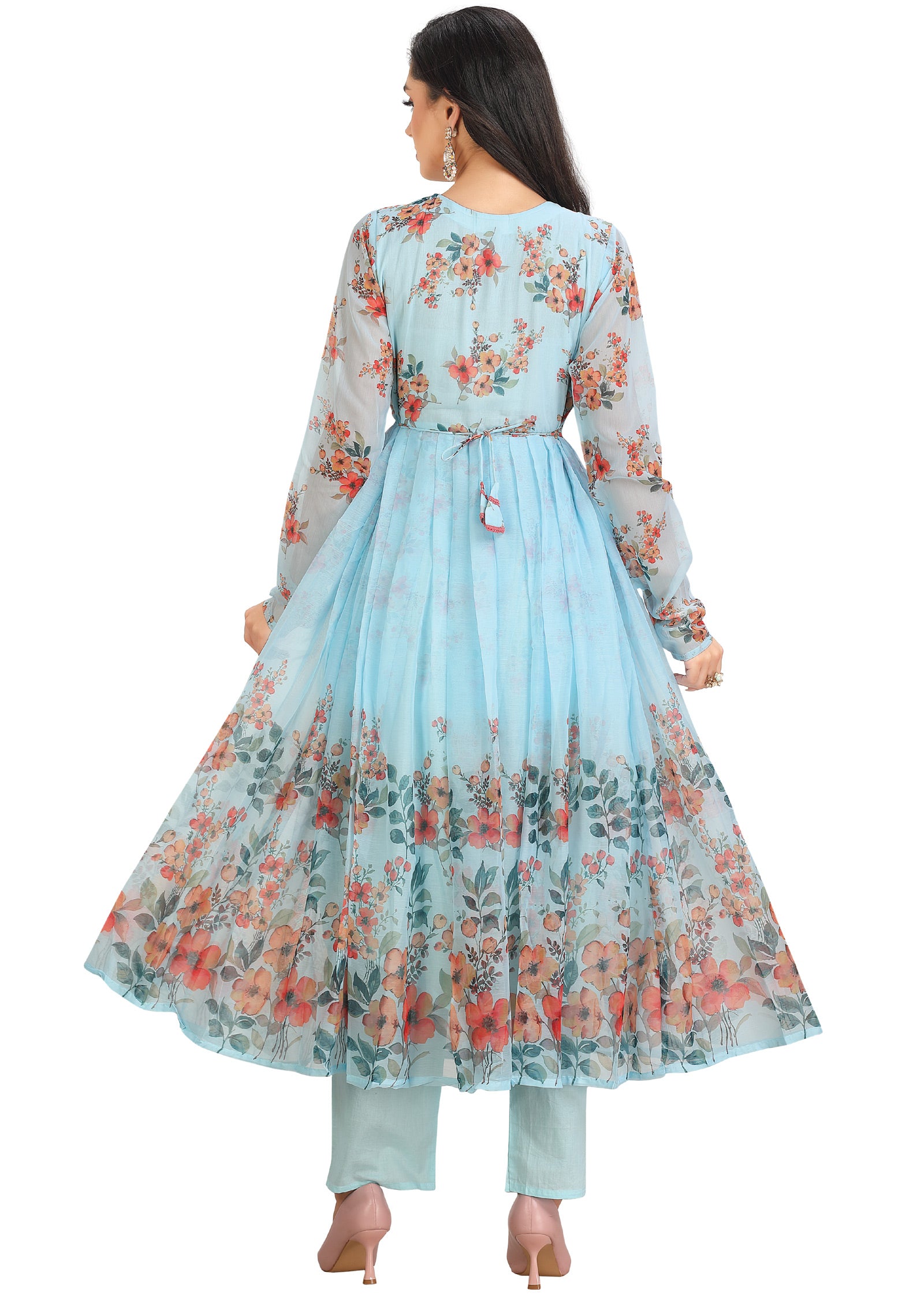 Light Blue Chiffon Anarkali