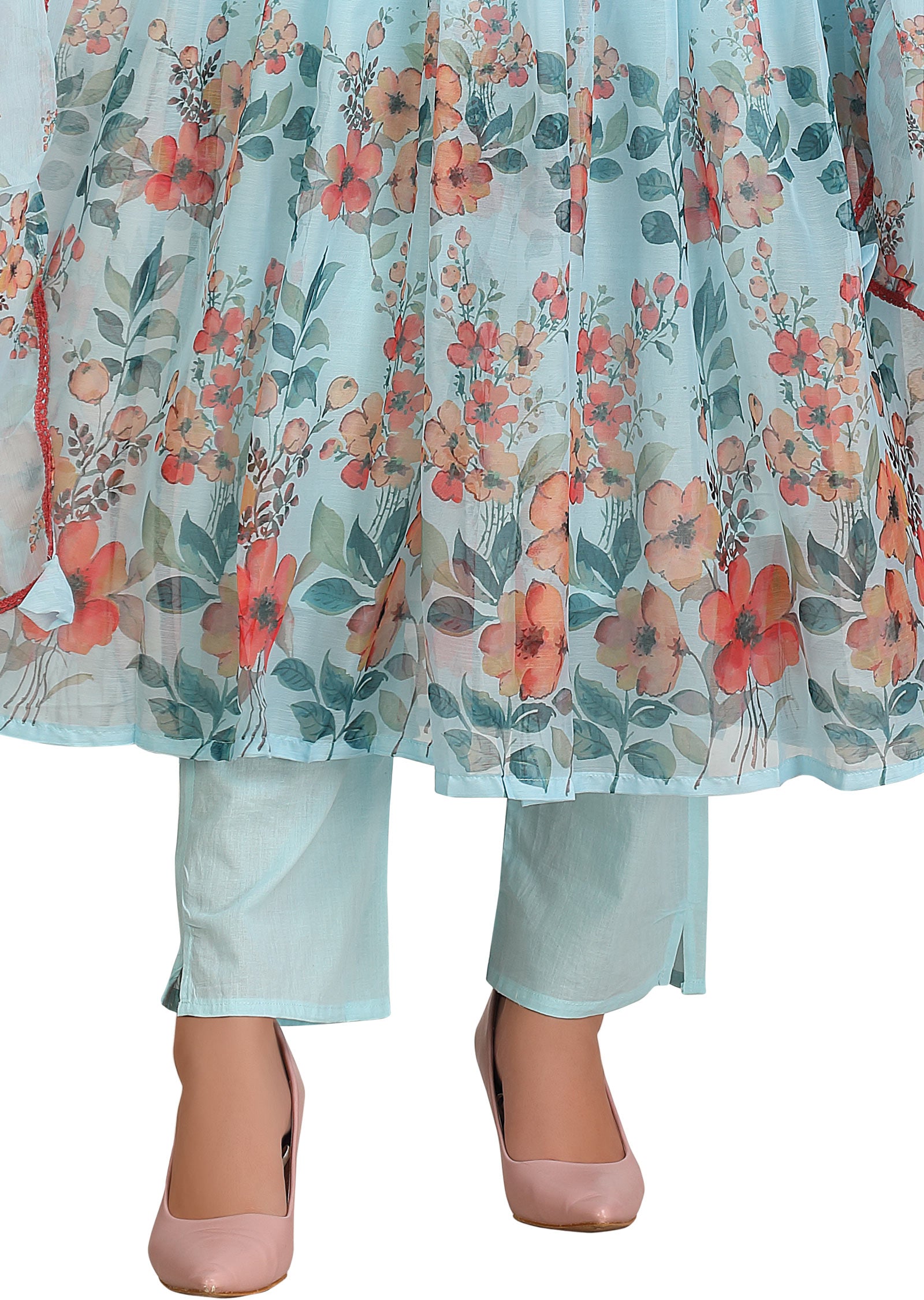 Light Blue Chiffon Anarkali