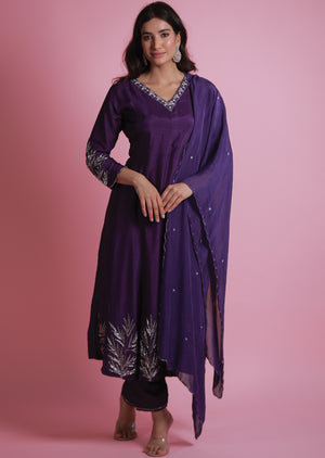 Purple Silk Anarkali