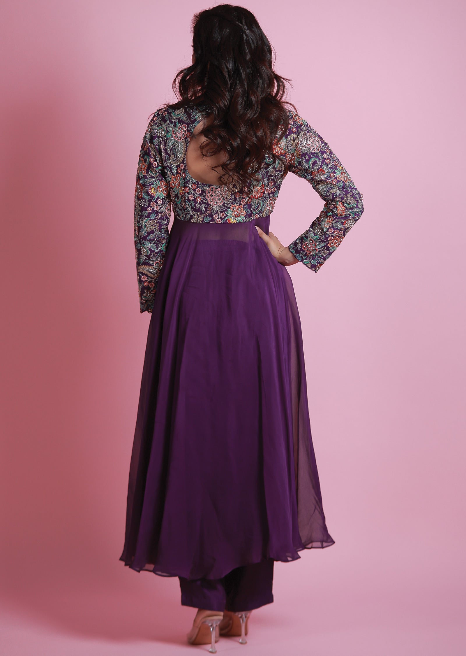 Purple Organza Anarkali